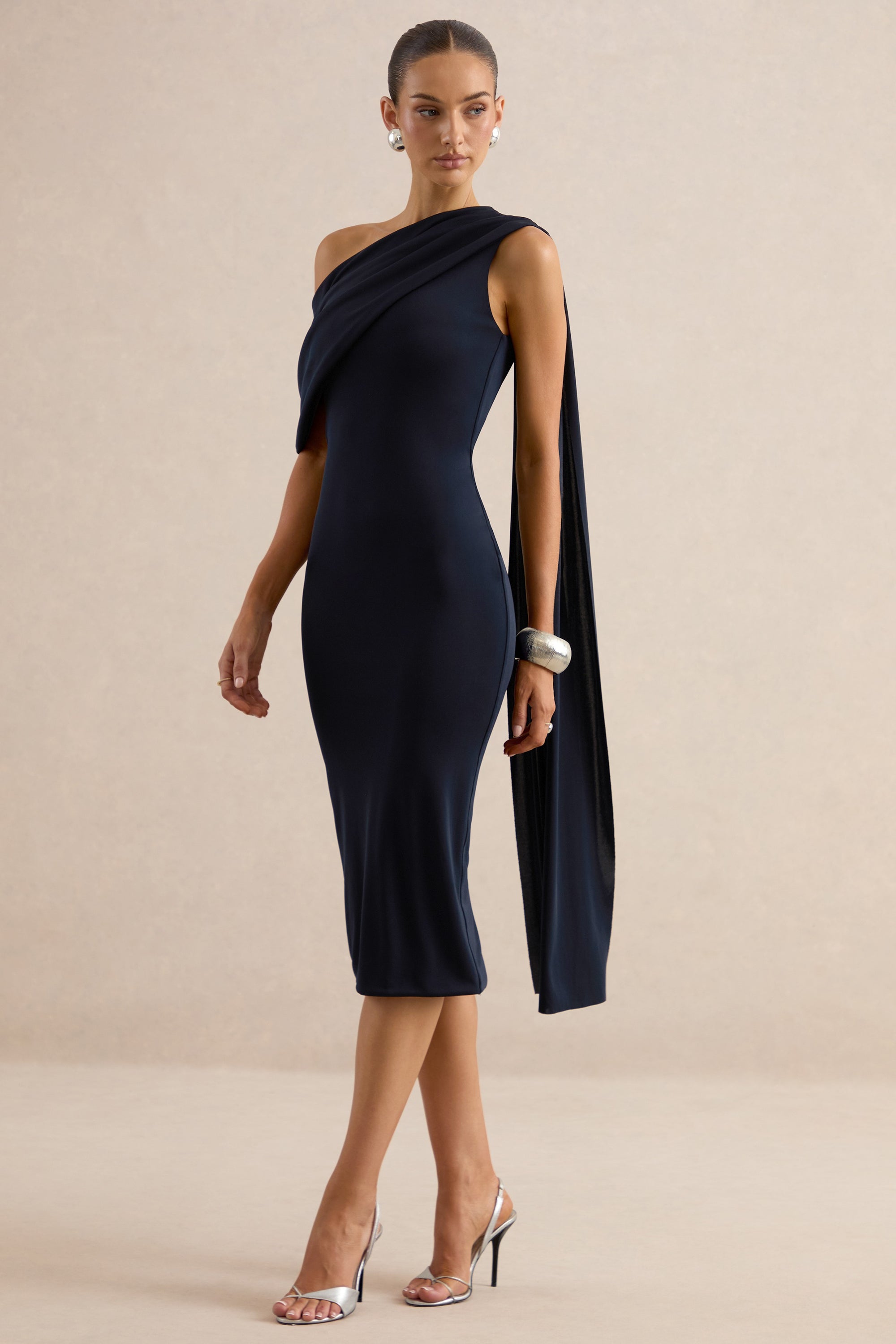 Madelisse Navy Asymmetric-Neck Midi Dress With Sash CL137918010 24.jpg