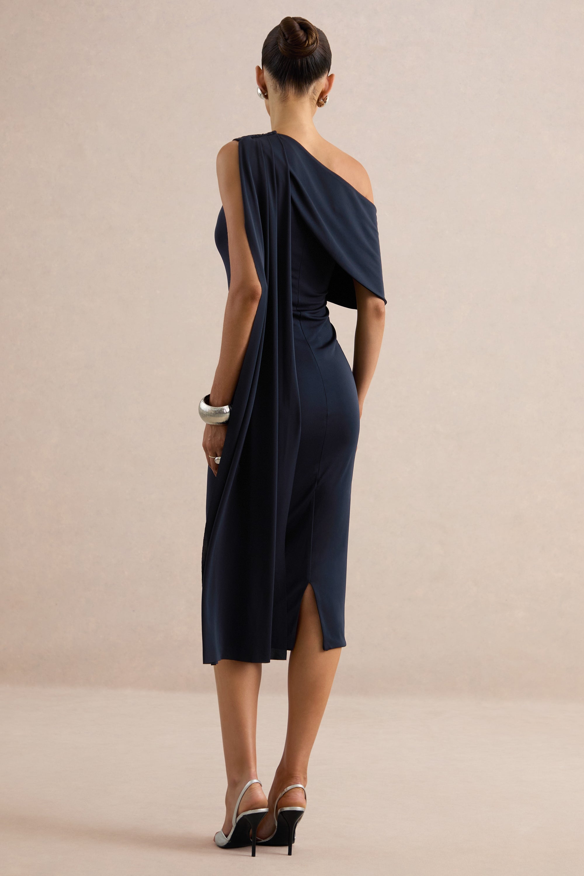 Madelisse Navy Asymmetric-Neck Midi Dress With Sash CL137918010 56.jpg