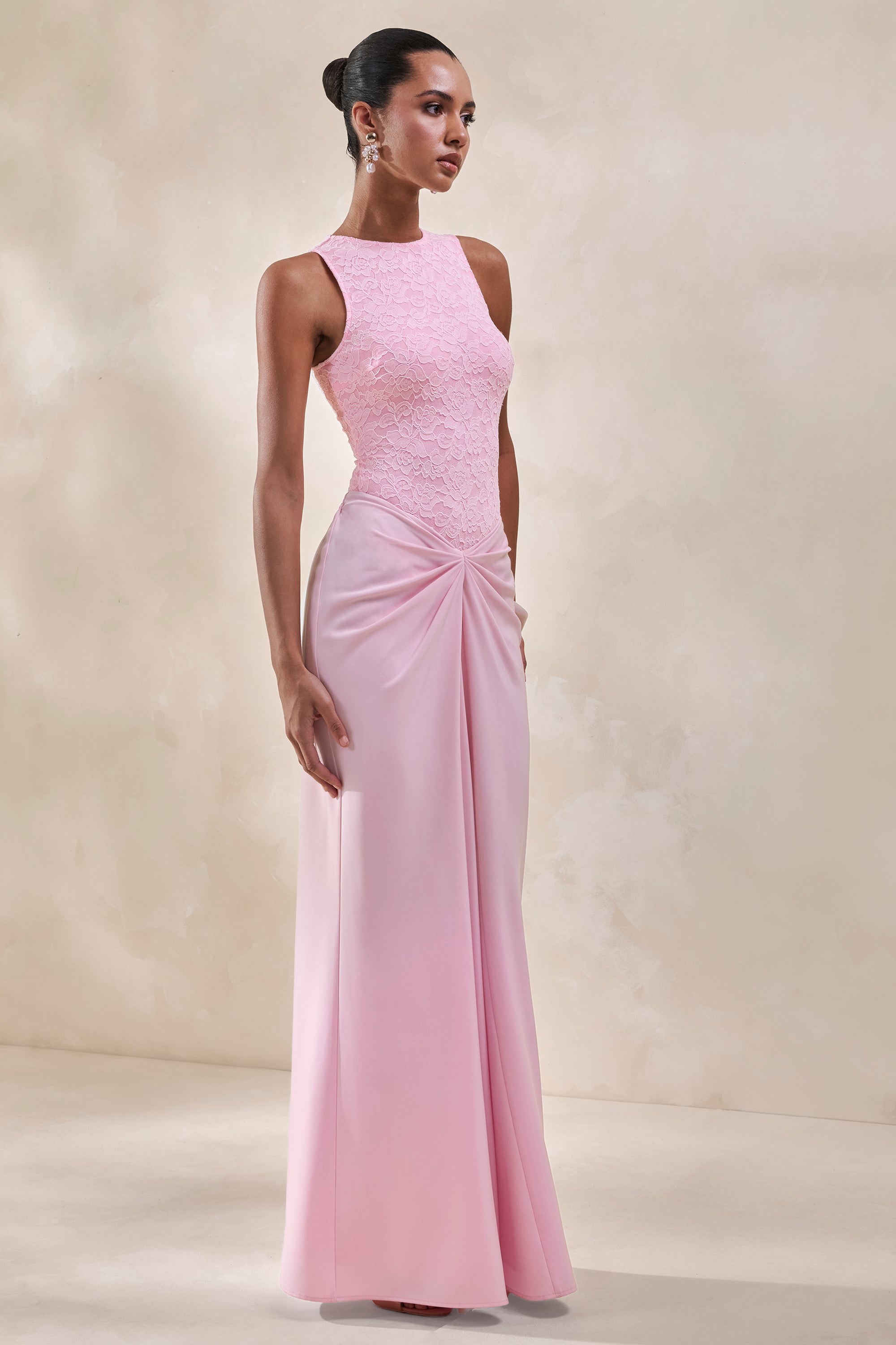 ECM_HR_CL137964084 - Setaria _ Pink Satin Maxi-Skirt With Gathered-Detailing And Sash + CL137962084 - Serale _ Pink Lace Halter-Neck Bodysuit1.jpg
