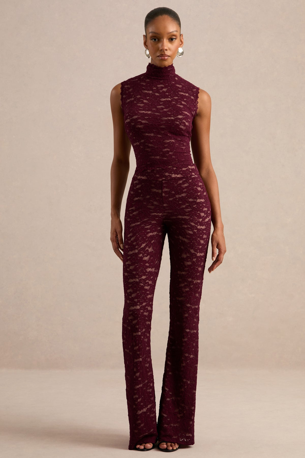 CL137983102 - Veselle _ Burgundy Lace High-Neck Top0.jpg