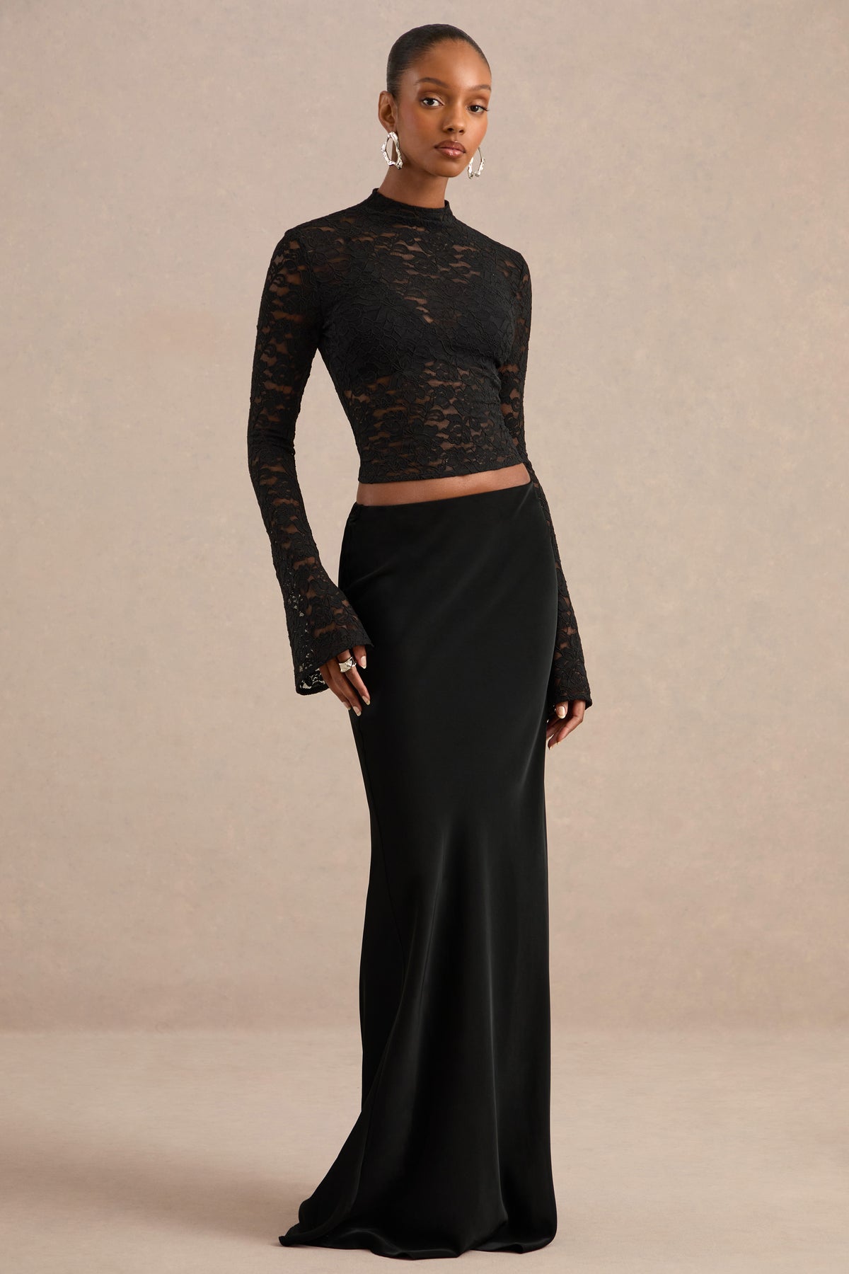 CL137986001 - Maline Black Lace High-Neck Top With Bell-Sleeves5.jpg