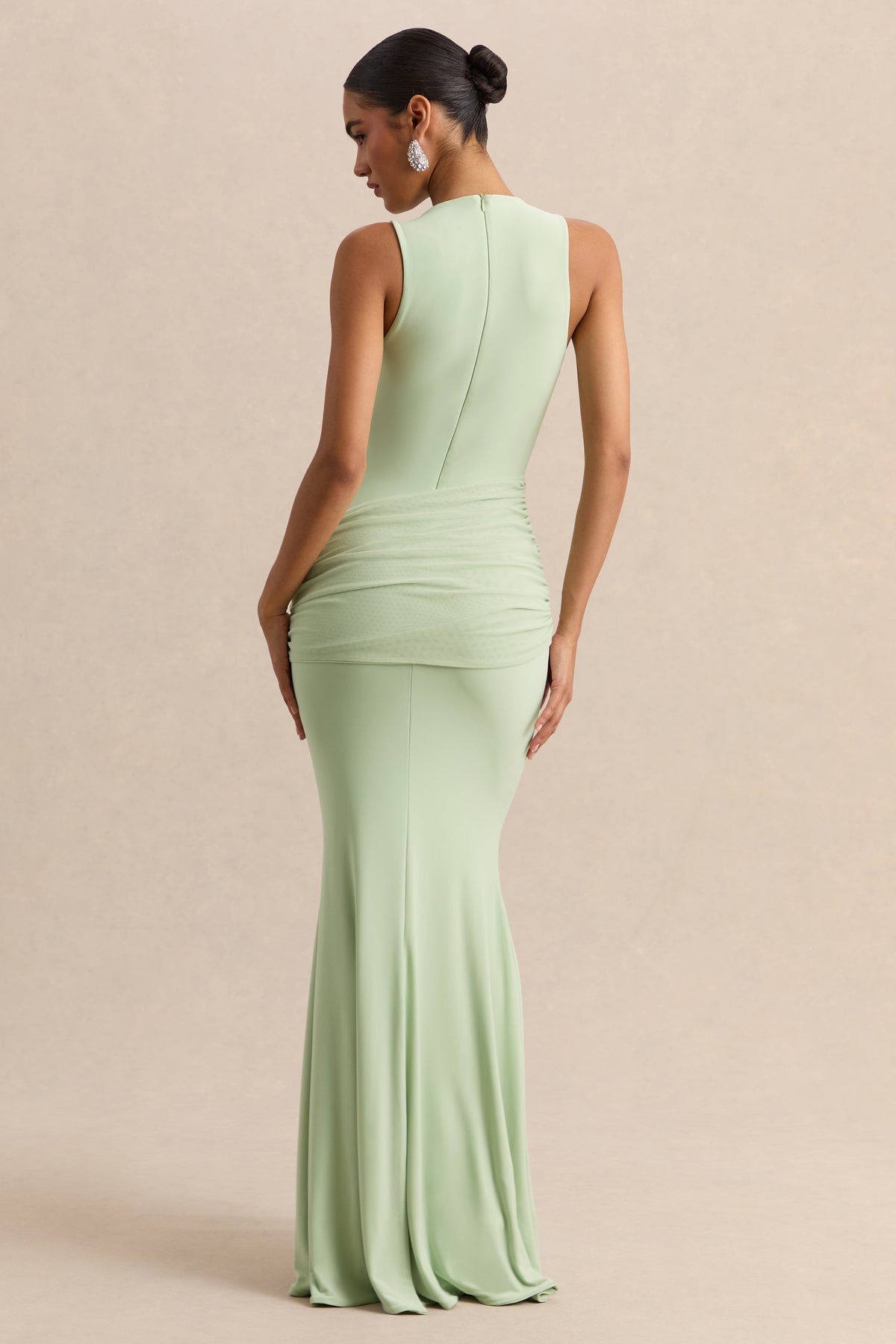 ECM-HR-CL138068032 - Mirene - Mint Round-Neck Maxi-Dress With Gathered-Detailing And Sash 10.jpg