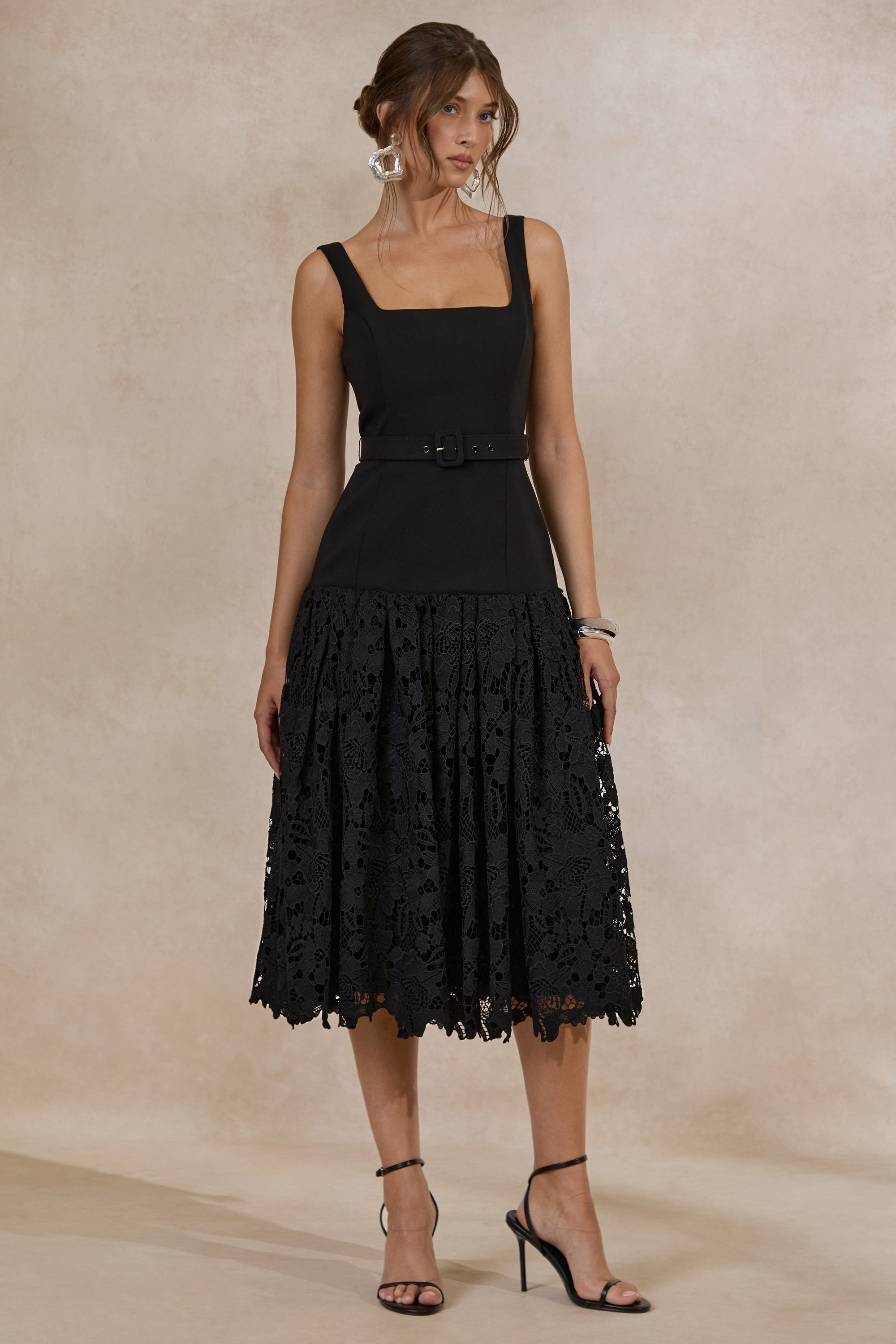 ECM_HR_CL138094001 - Norrie _ Black Square-Neck Midi Dress With Voluminous Lace Skirt1.jpg