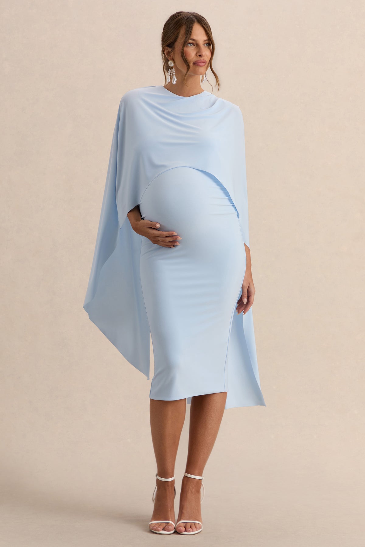 ECM_HR_CL138105013  - Arwen Powder Blue Round-Neck Maternity Midi Dress With Cape Detail 1.jpg