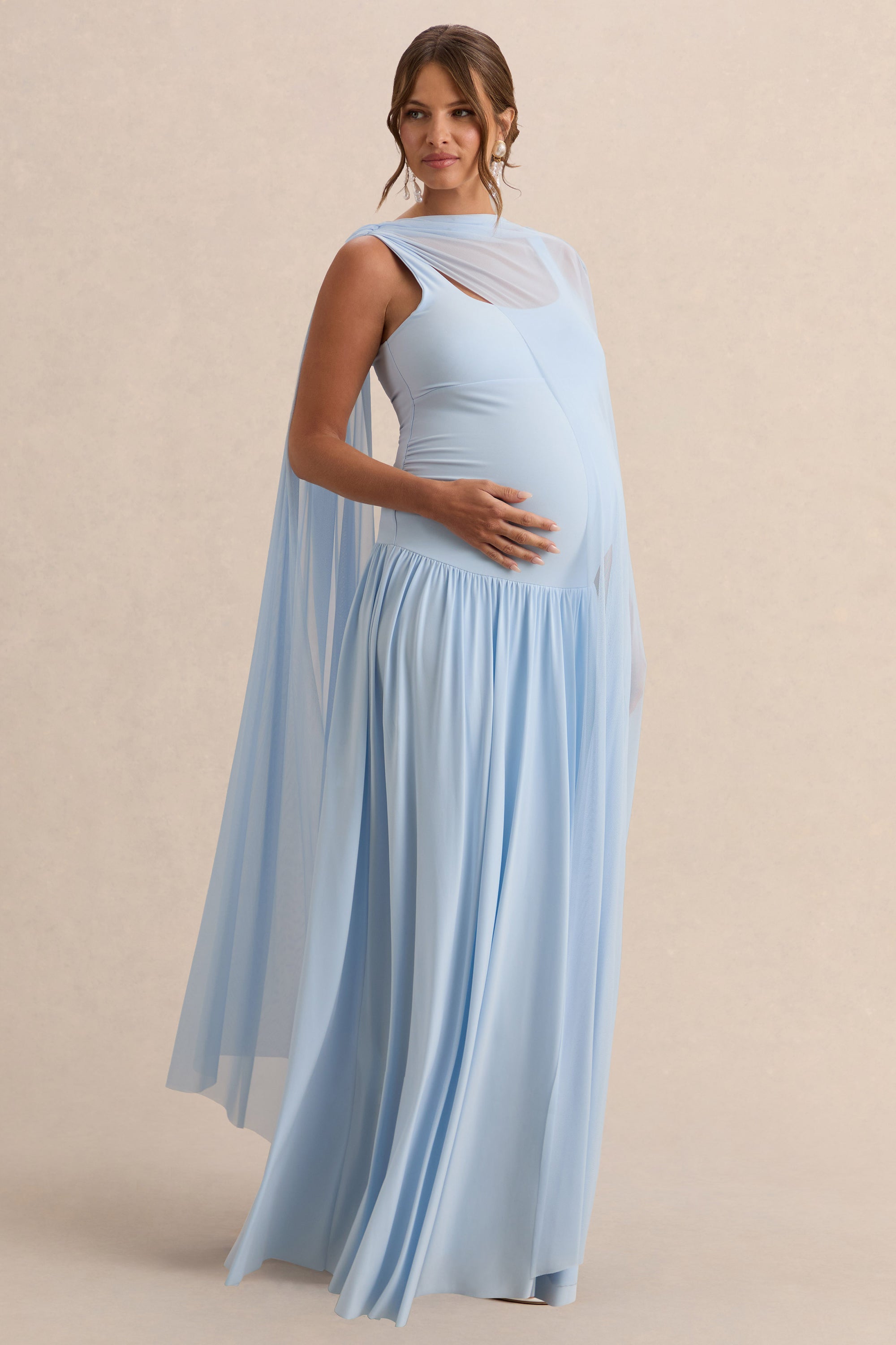 ECM_HR_CL138117013 - Louella Light Blue Round-Neck Maternity Maxi Dress With Sheer Cape 0.jpg