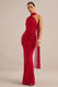 ECM_HR_CL138121100 - Gelsey - Red Mesh High Neck Ruched Maxi Dress With Scarf Detail2.jpg