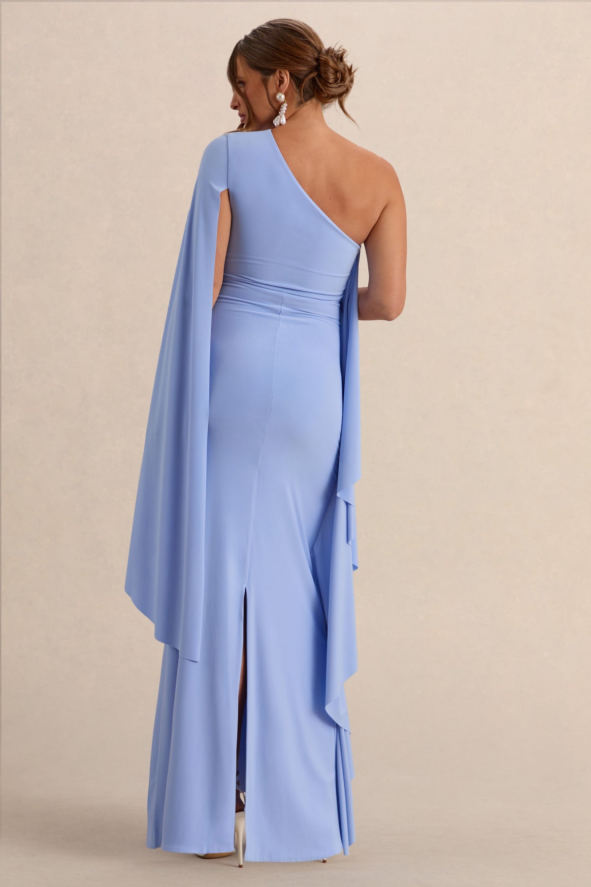 ECM_HR_CL138191013  - Shanae Light Blue Asymmetric-Neck Maternity Maxi Dress With Cape Sleeve And Gathered Detailing 7.jpg