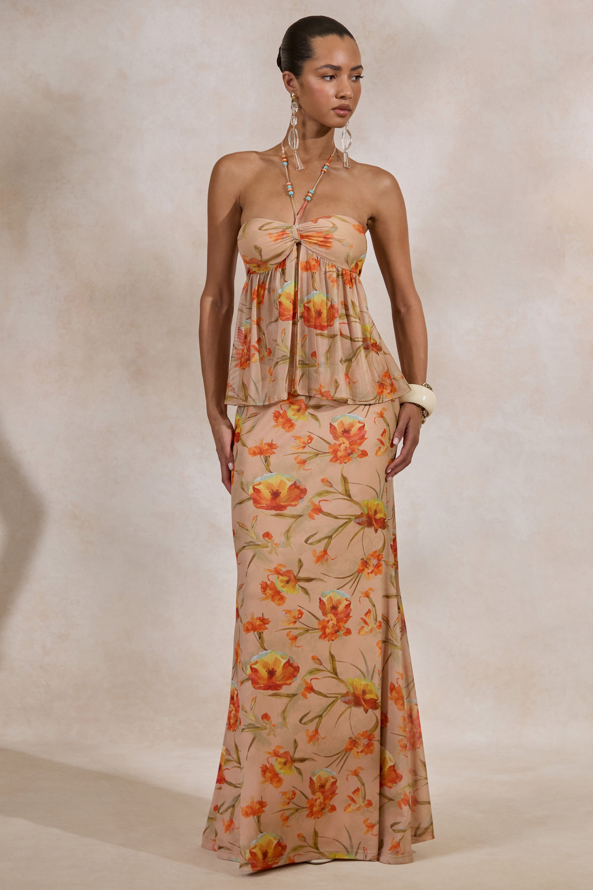 CL138222070 - Flaviah _ Orange Floral Print Mesh Maxi Skirt 0.jpg