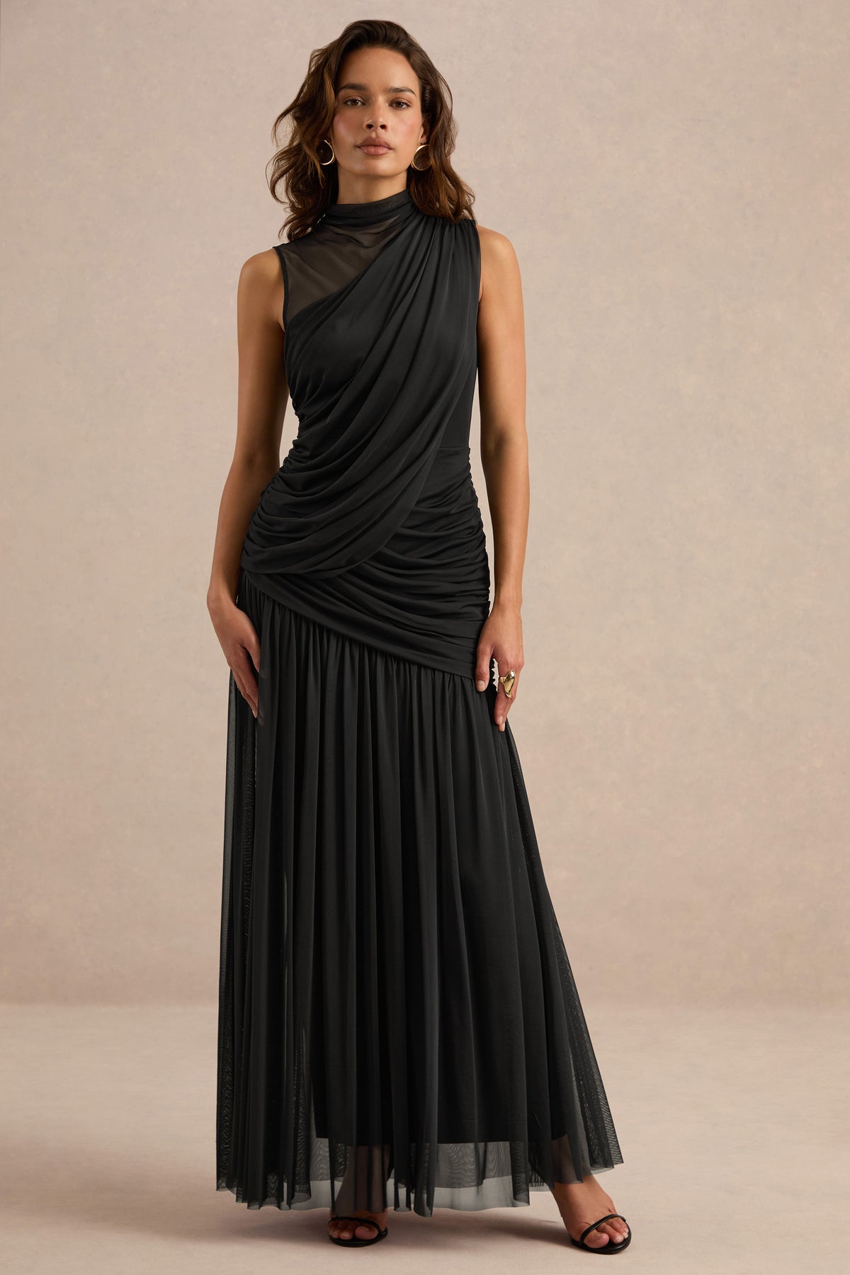 ECM_HR_CL138291001 - Karis Black Mesh High-Neck Maxi Dress With Gathered Detailing5.jpg