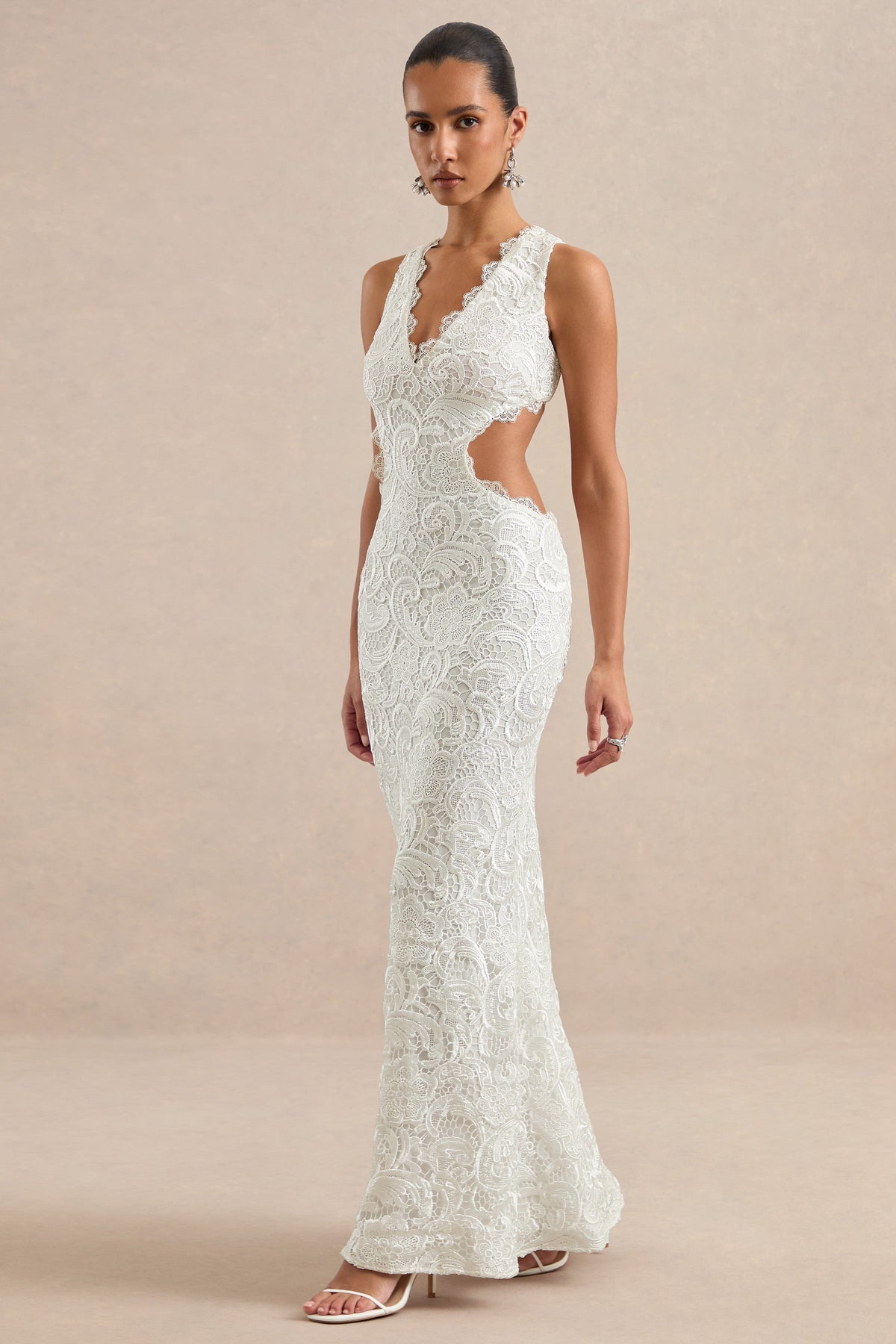 CL13838311006_ECM_HR_CL138383110_-_Mayelle___White_Lace_Plunge_Maxi_Dress_With_Body_Cut_Out2