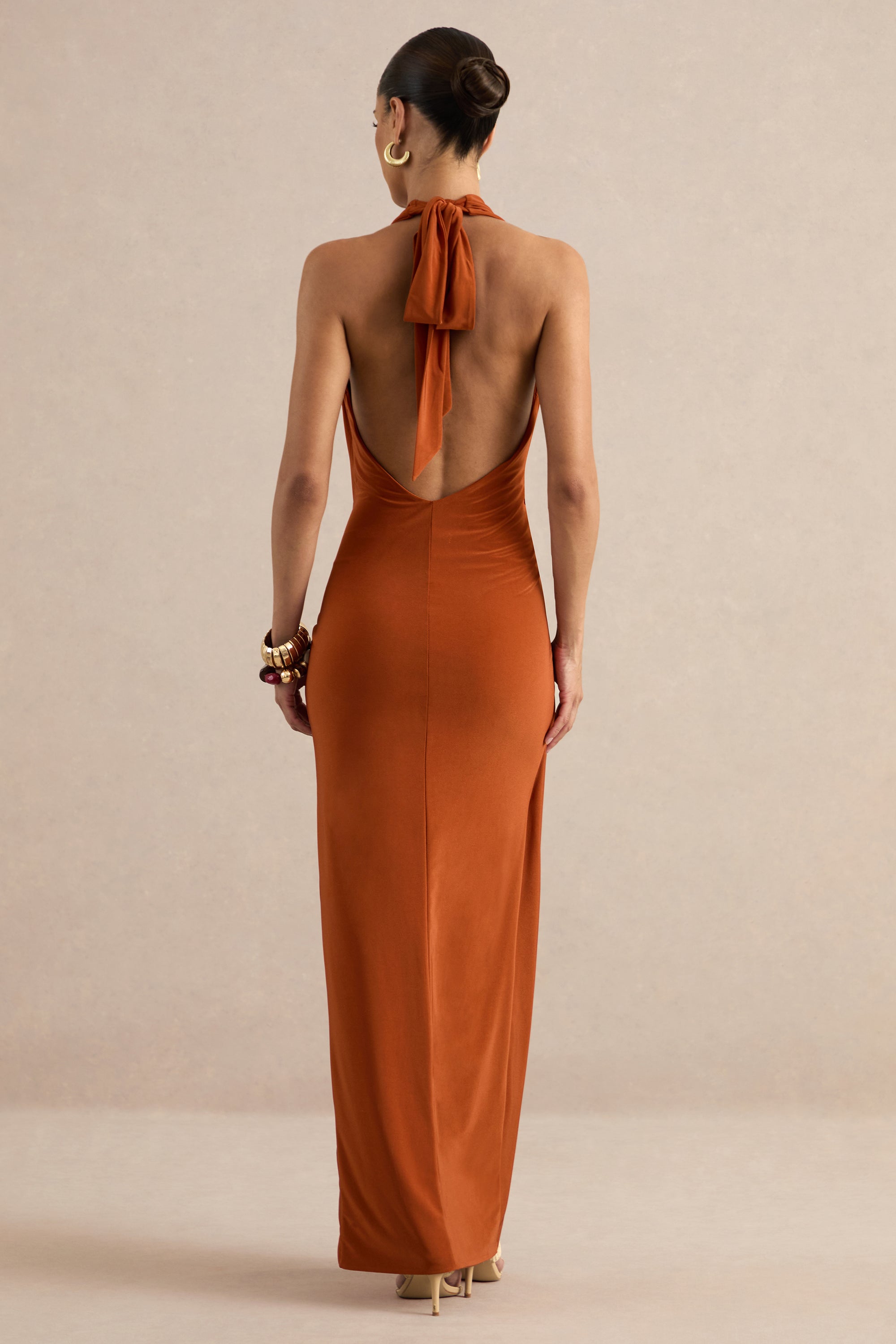 ECM_HR_CL138437071 - Azari | Rust Halter-Neck Wrap Maxi Dress With Gold Detail 6.jpg