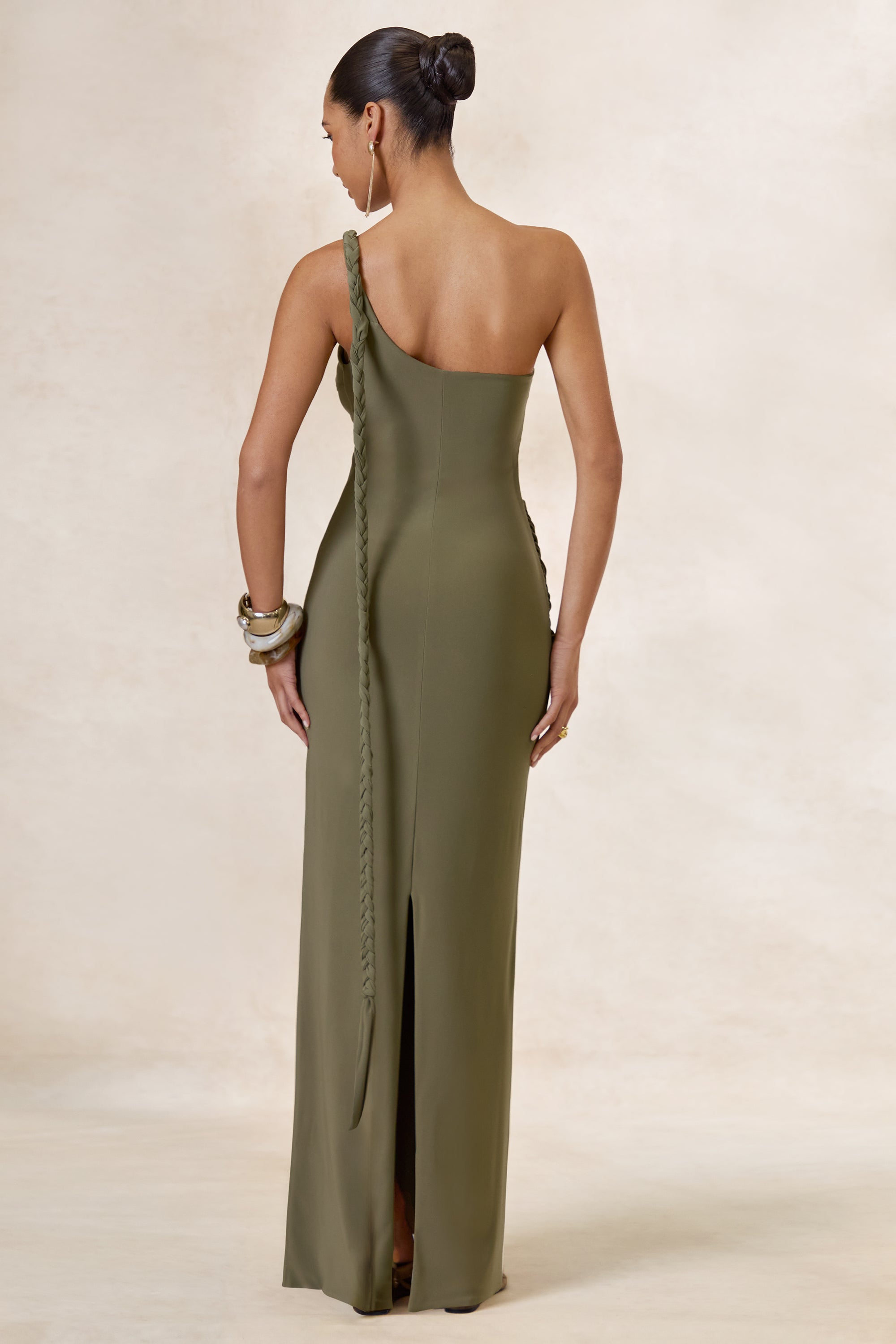 ECM_HR_CL138439031 - Clarin _ Olive Asymmetric-Neck Maxi Dress With Gathered Detailing And Gold Detail6.jpg