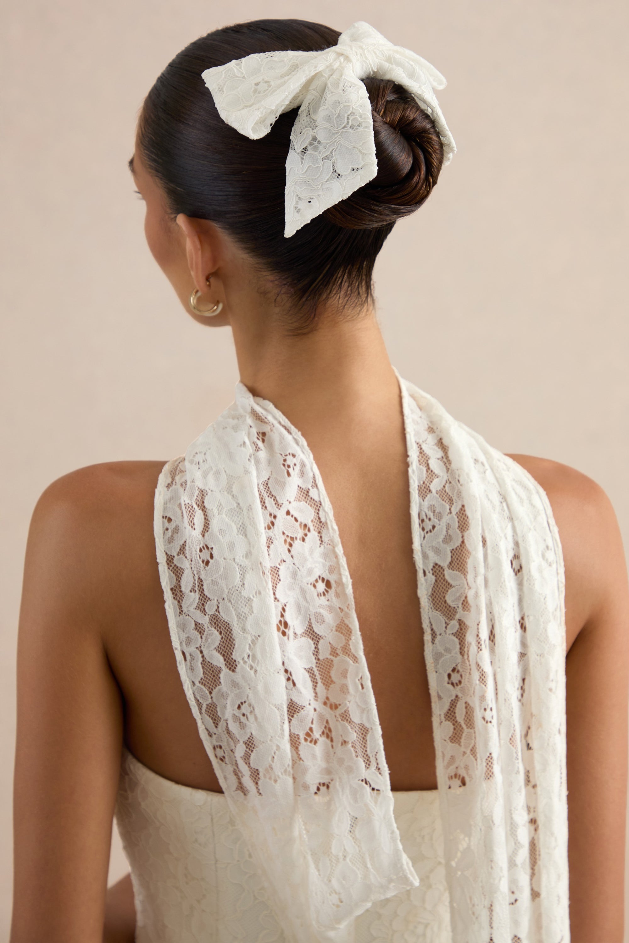 ECM_HR_CL138595110 - Taryna | White Lace Hair Bow + CL138454110 - Elvara | White Lace Bandeau-Neck Mini Dress With Scarf Detail 8.jpg