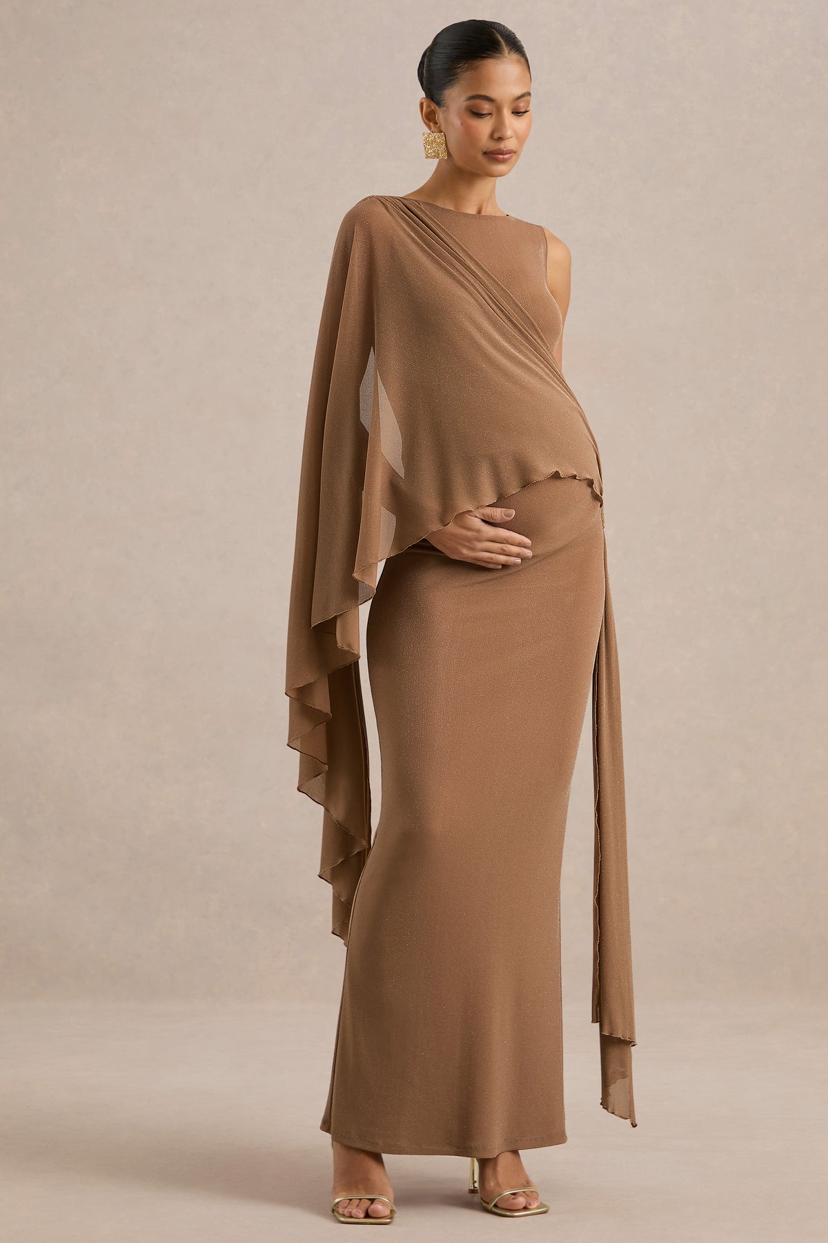 ECM_HR_CL138508050 - Yelena _ Gold Metallic Round-Neck Maternity Maxi Dress With Gathered Detailing0.jpg