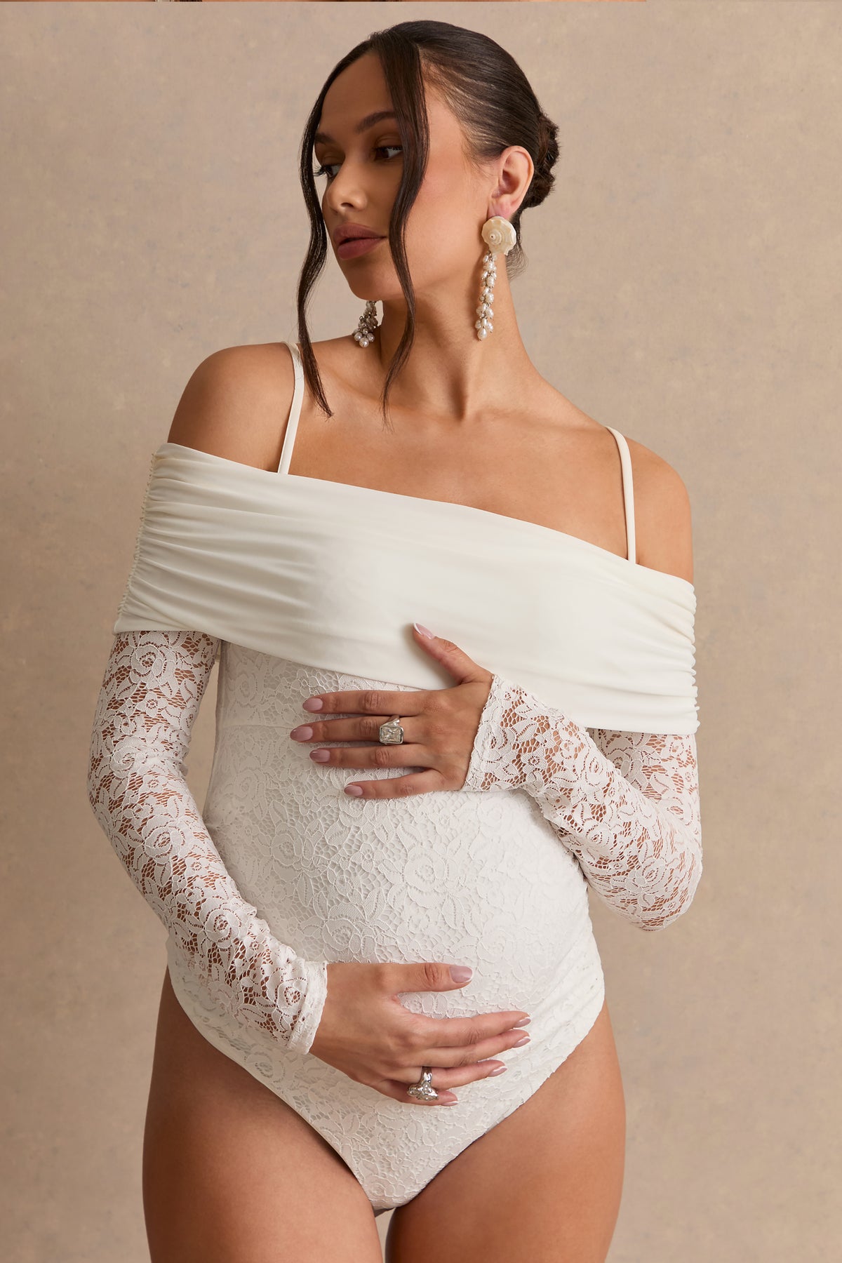 ECM_HR_CL138515111---Delmara-_-Cream-Lace-Maternity-Maxi-Skirt-With-Gathered-Detailing-+-CL138514111---Delmara-_-Cream-Lace-Bardot-Neck-Maternity-Bodysuit14.jpg