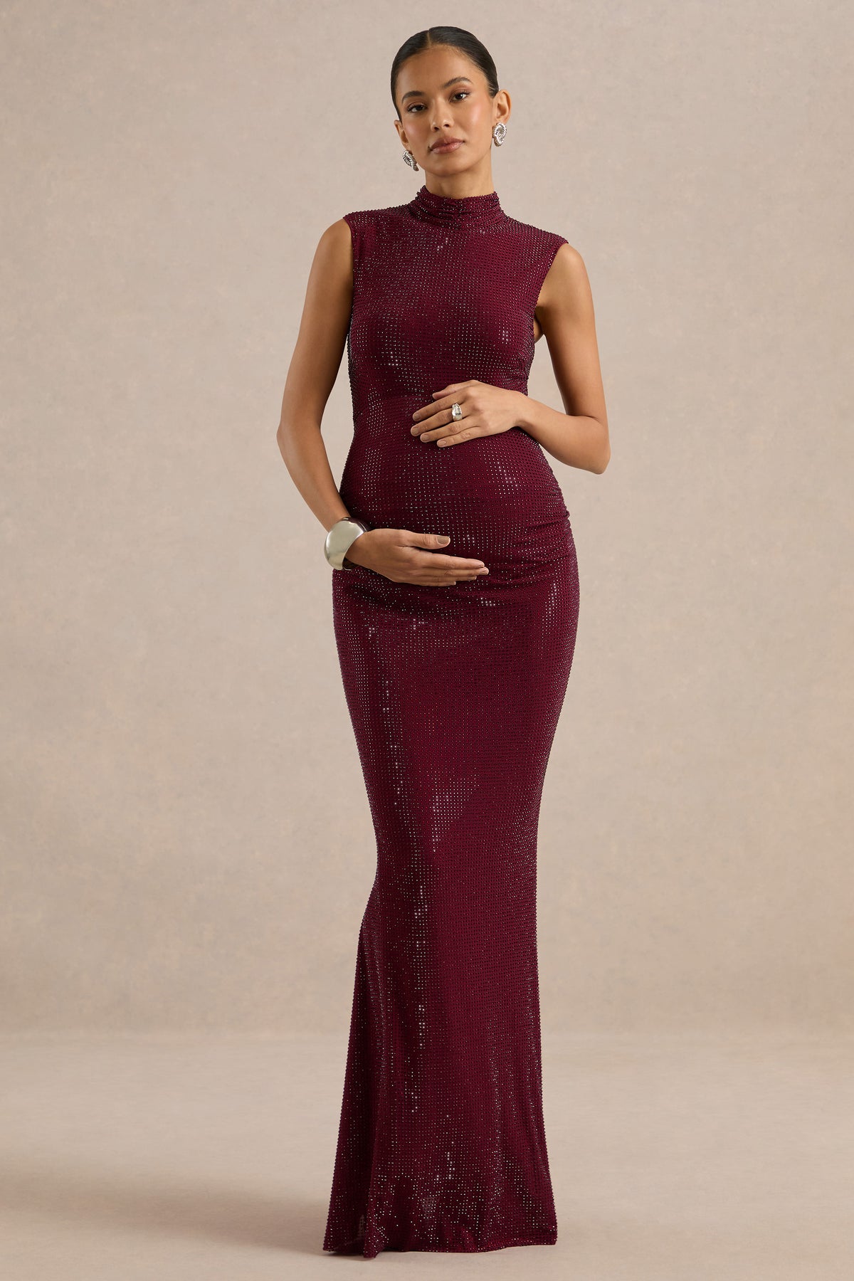 ECM_HR_CL138533102 - Zorina _ Burgundy Hotfix High-Neck Maternity Maxi Dress0.jpg