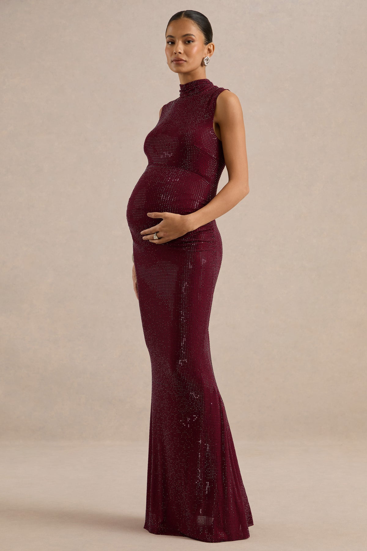 ECM_HR_CL138533102 - Zorina _ Burgundy Hotfix High-Neck Maternity Maxi Dress2.jpg