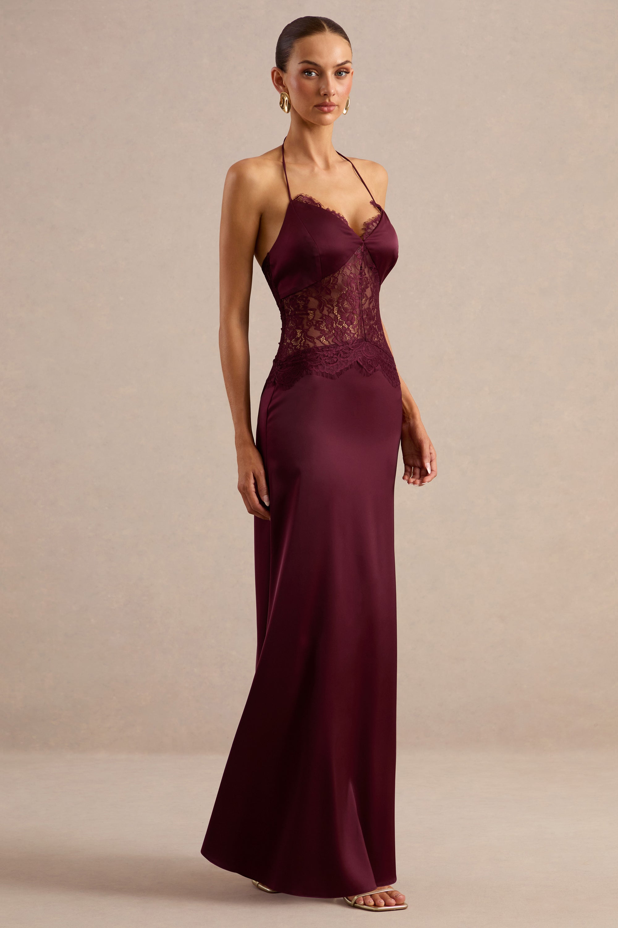 ECM_HR_CL138540102 - Kalira _ Burgundy Satin V-Neck Maxi Dress With Lace Detailing3.jpg