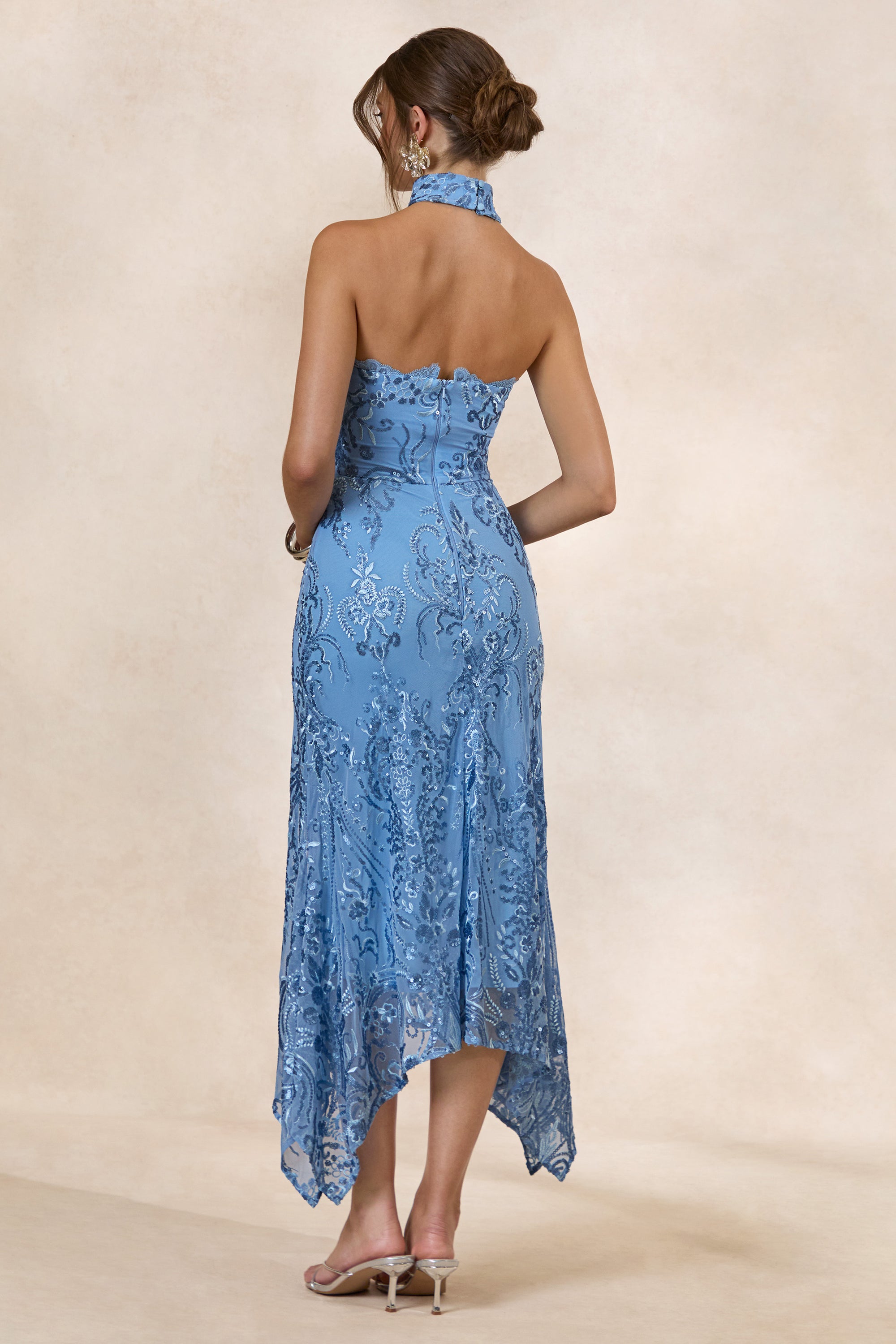 CL138560016 - Galathea _ Blue Lace Bandeau-Neck Midi Dress With Collar Detail5.jpg