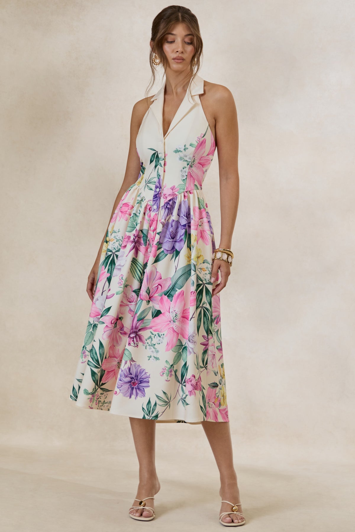 ECM_HR_CL138606111 - Maila _ Cream Floral Print Collared Halter-Neck Midi Dress 1.jpg