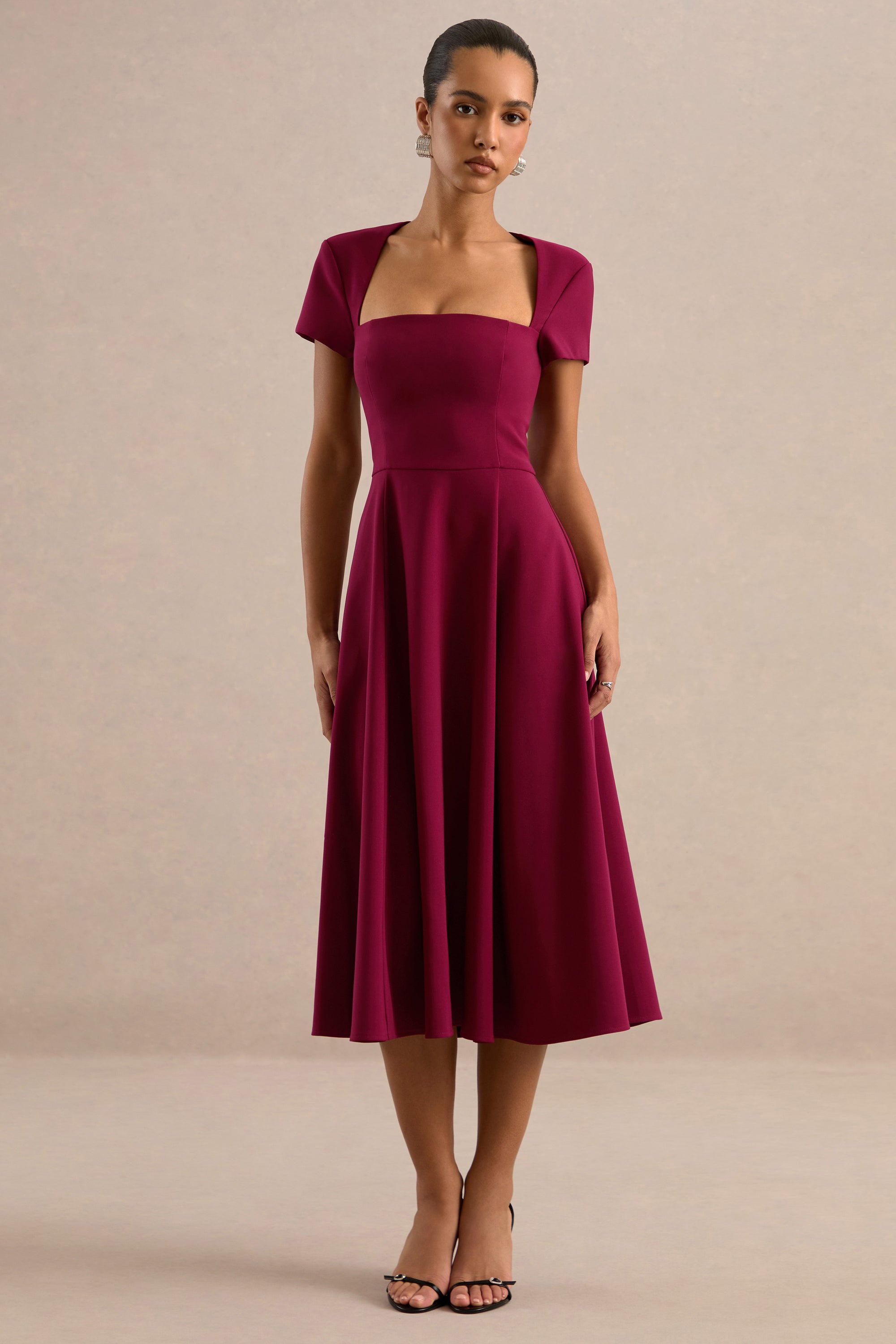 ECM_HR_CL138649102 - Donia Burgundy Square-Neck Midi Skater Dress2.jpg