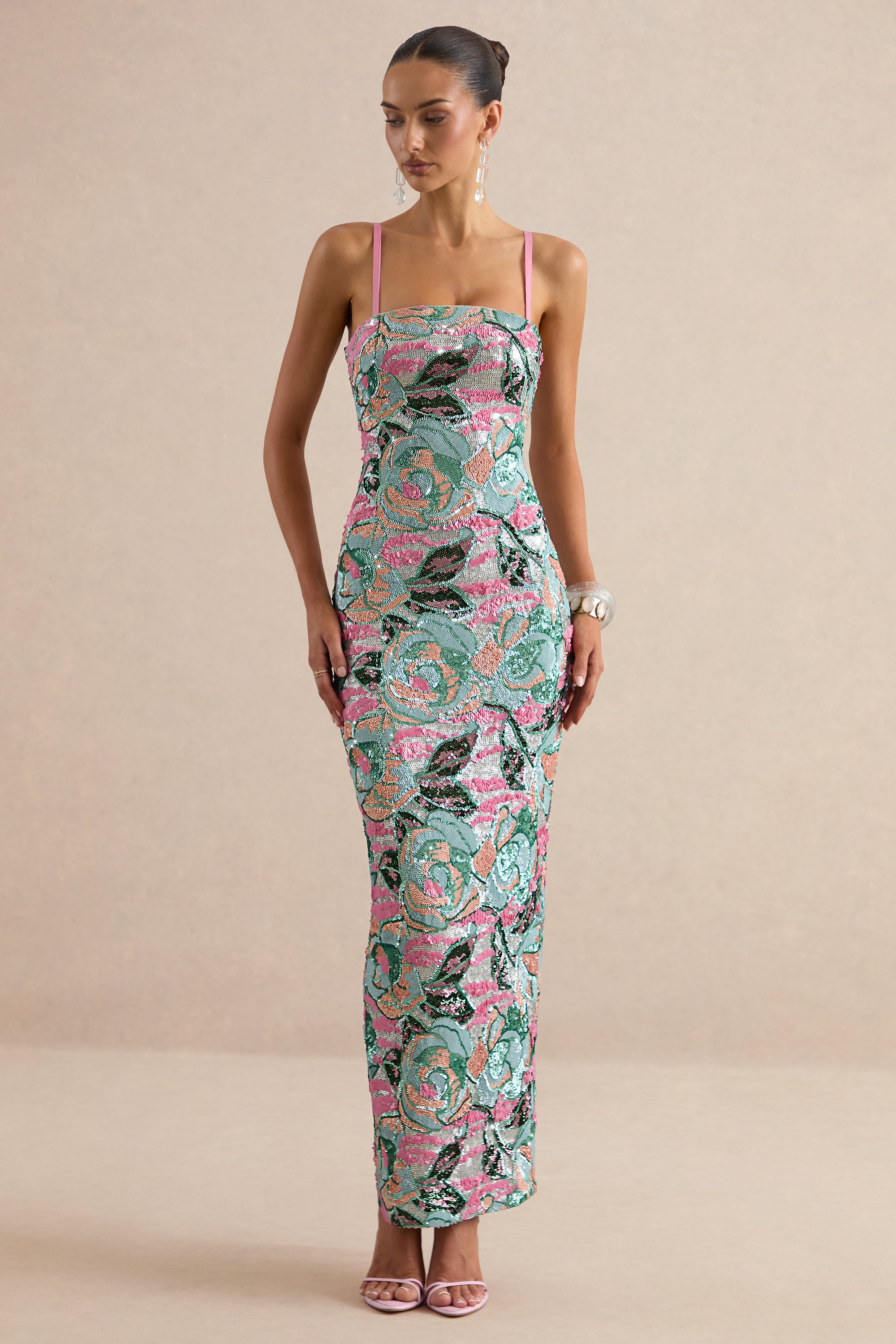 ECM_HR_CL138651013 - Xandra | Light Blue Floral Print Sequin Bandeau-Neck Maxi Dress 0.jpg