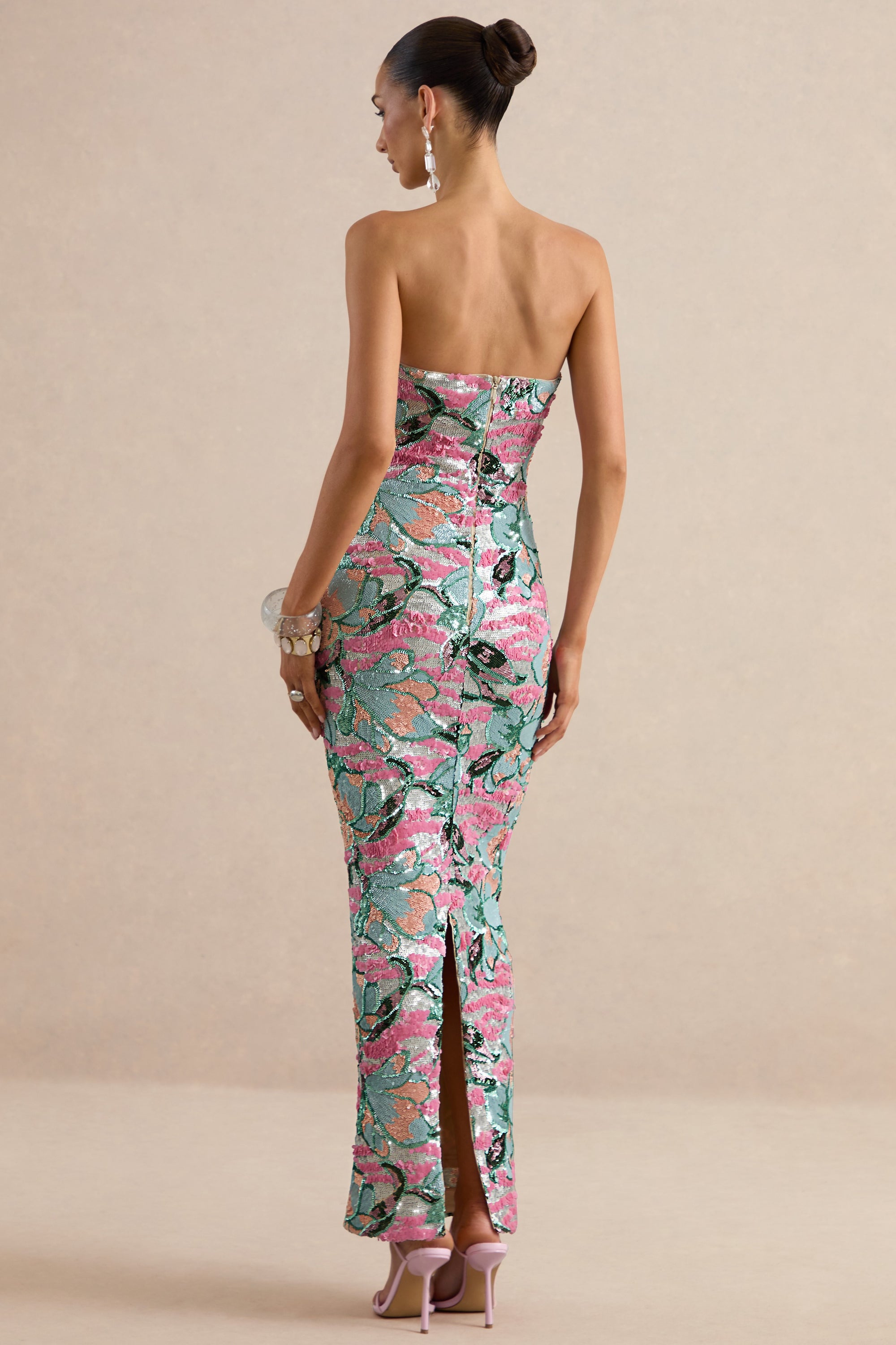 ECM_HR_CL138651013 - Xandra | Light Blue Floral Print Sequin Bandeau-Neck Maxi Dress 10.jpg