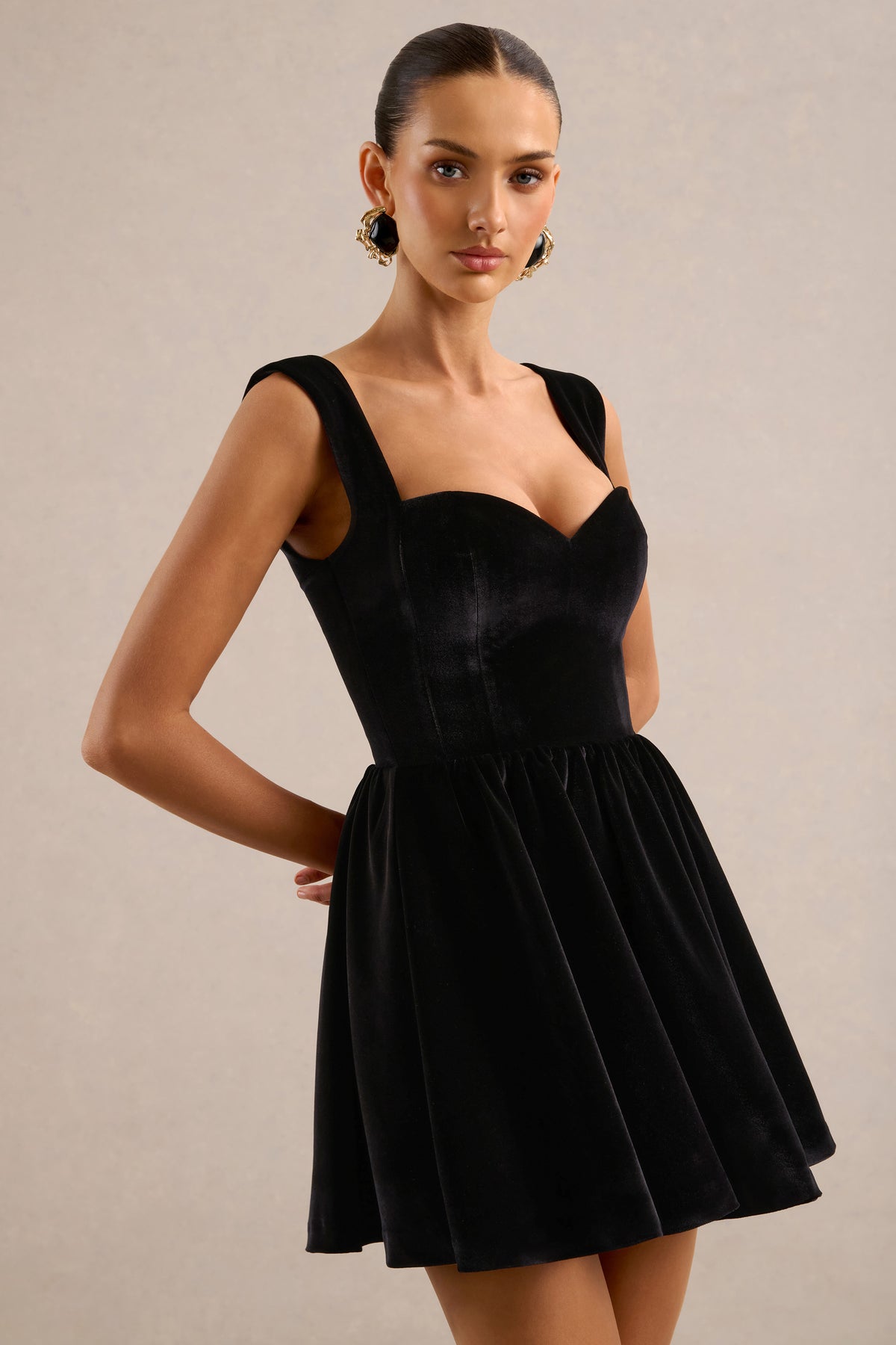 ECM_HR_CL138654001 - Belicia _ Black Velvet Sweetheart-Neck Ruffled Skater Mini Dress6.jpg
