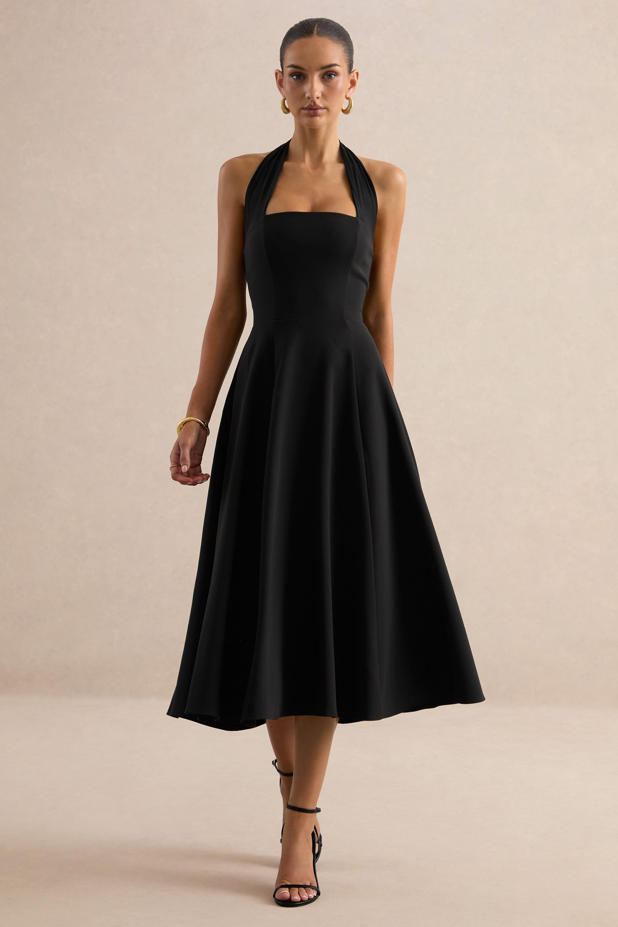 ECM_HR_CL138695001 - Auburn | Black Halter Skater Midi Dress 0.jpg