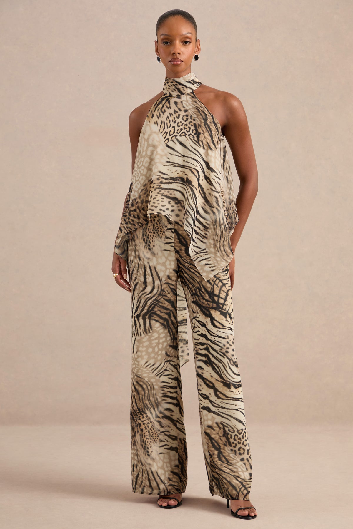 CL138703021 - Yarae Brown Animal Print Chiffon Trousers0.jpg
