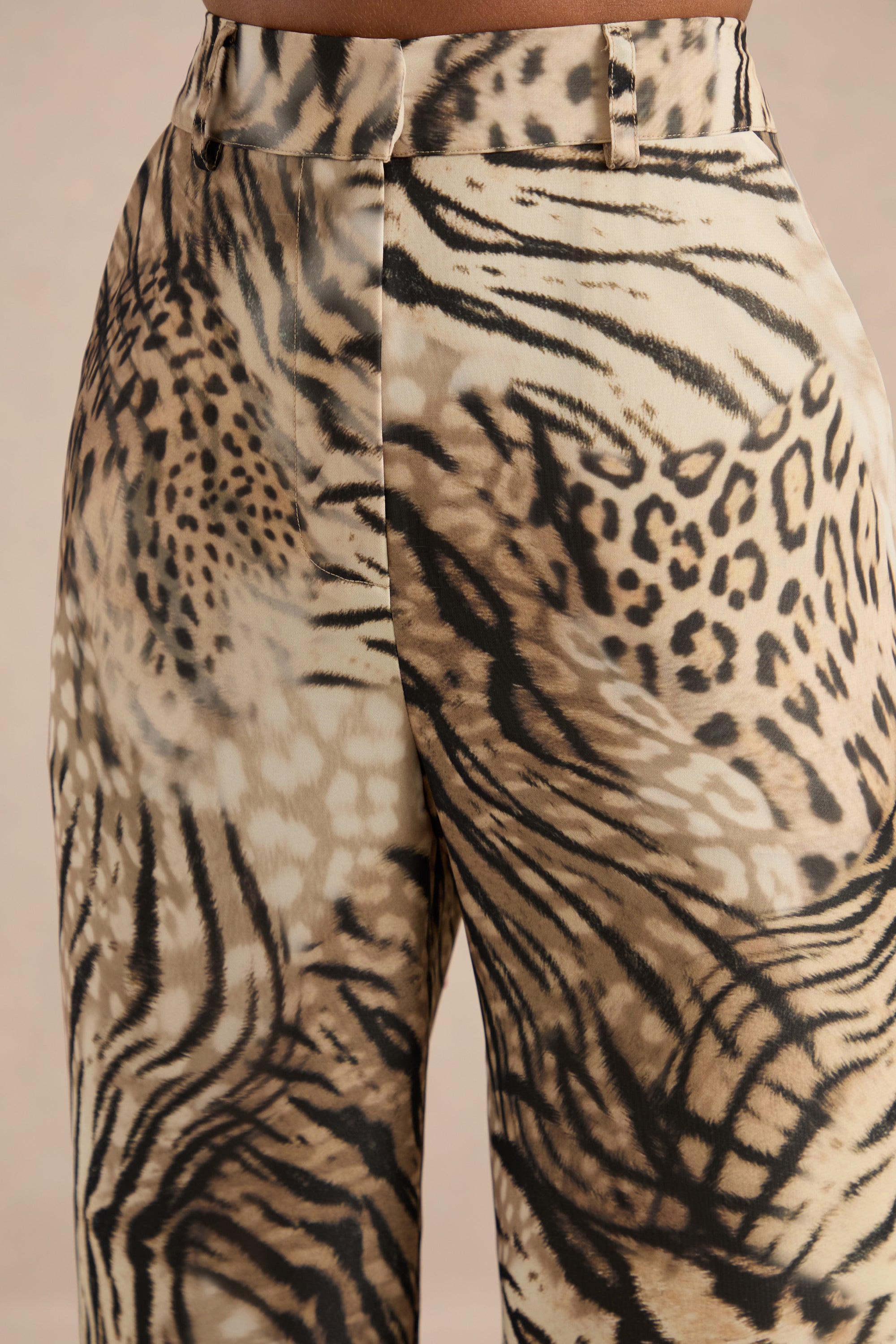 CL138703021 - Yarae Brown Animal Print Chiffon Trousers4.jpg