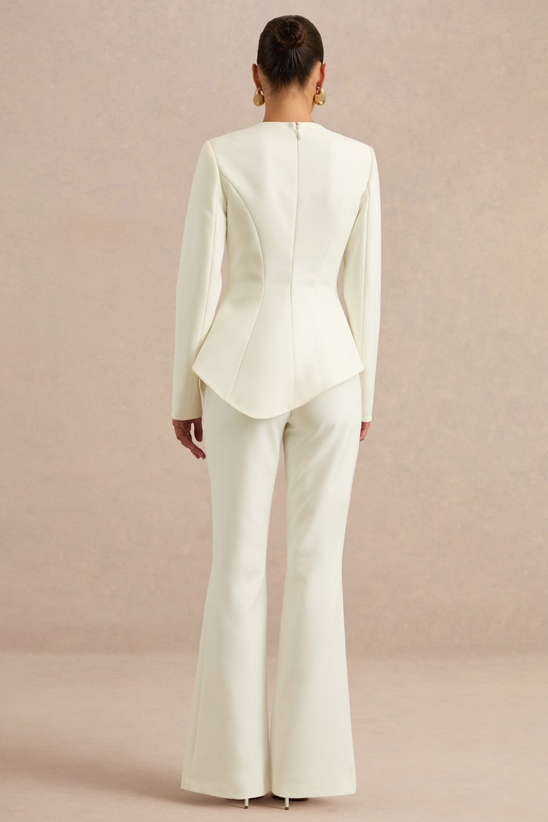 CL138705111 - Ysabel Cream Kick Flare Tailored Trousers10.jpg