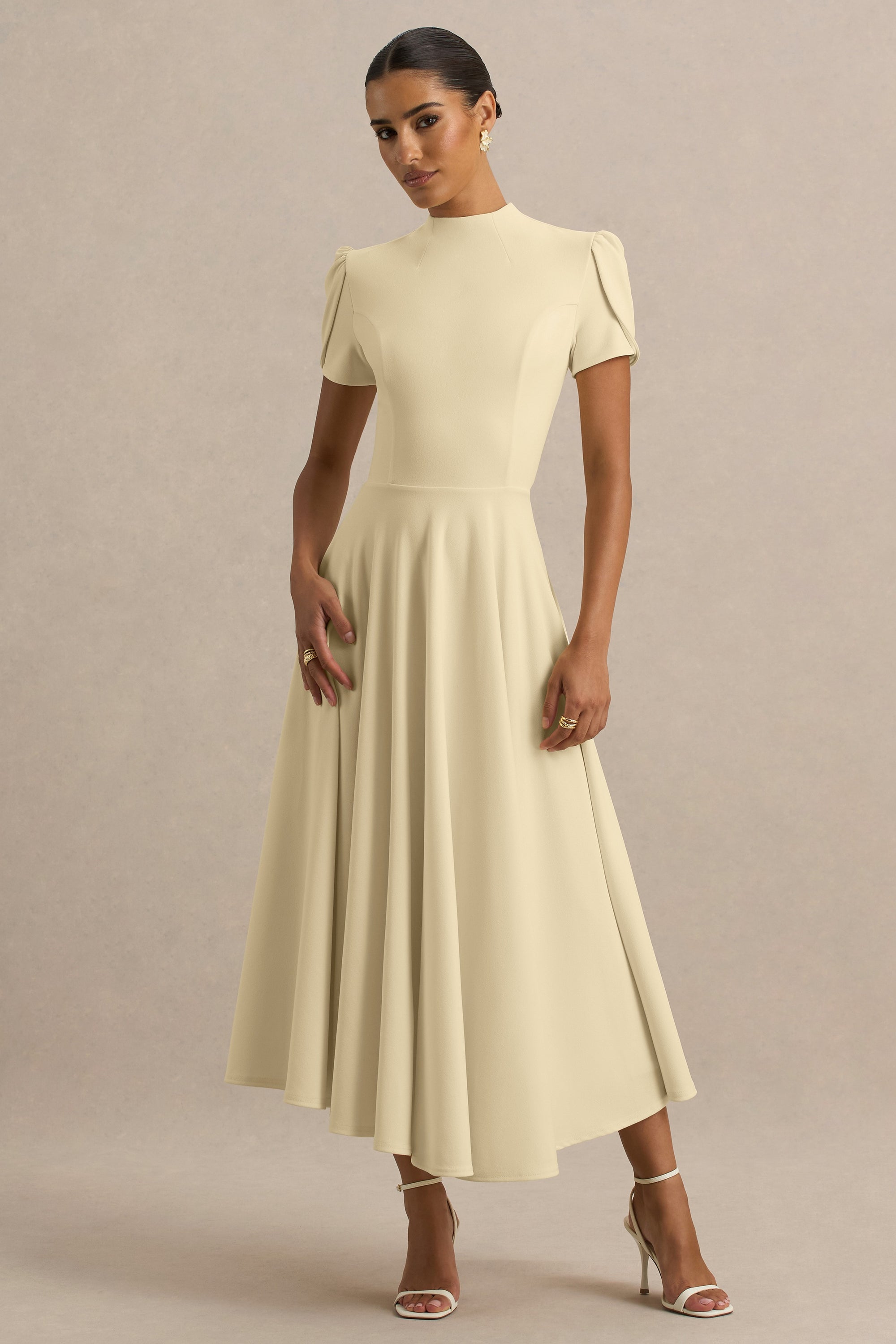 ECM_HR_CL138715121 - Vicky Lemon High Neck Midi Dress With Puff Sleeves 01_HERO.jpg
