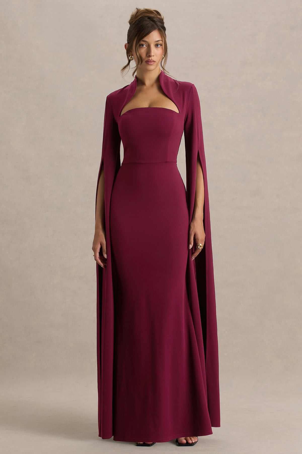 ECM_HR_CL138716102 - Esme Burgundy Square-Neck Maxi Dress With Cape Sleeves 01.jpg