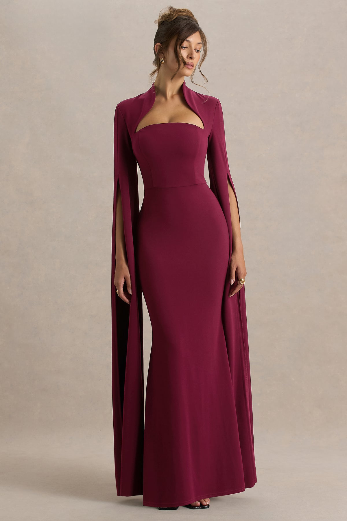 ECM_HR_CL138716102 - Esme Burgundy Square-Neck Maxi Dress With Cape Sleeves 02.jpg