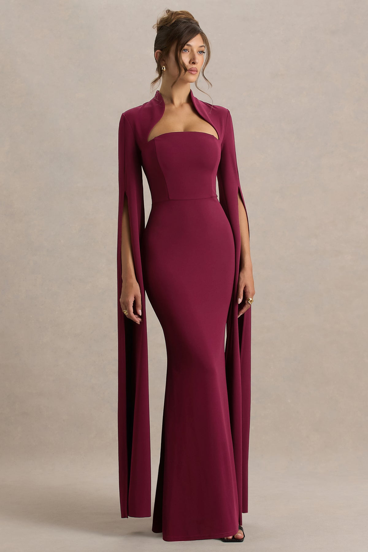 ECM_HR_CL138716102 - Esme Burgundy Square-Neck Maxi Dress With Cape Sleeves 03.jpg
