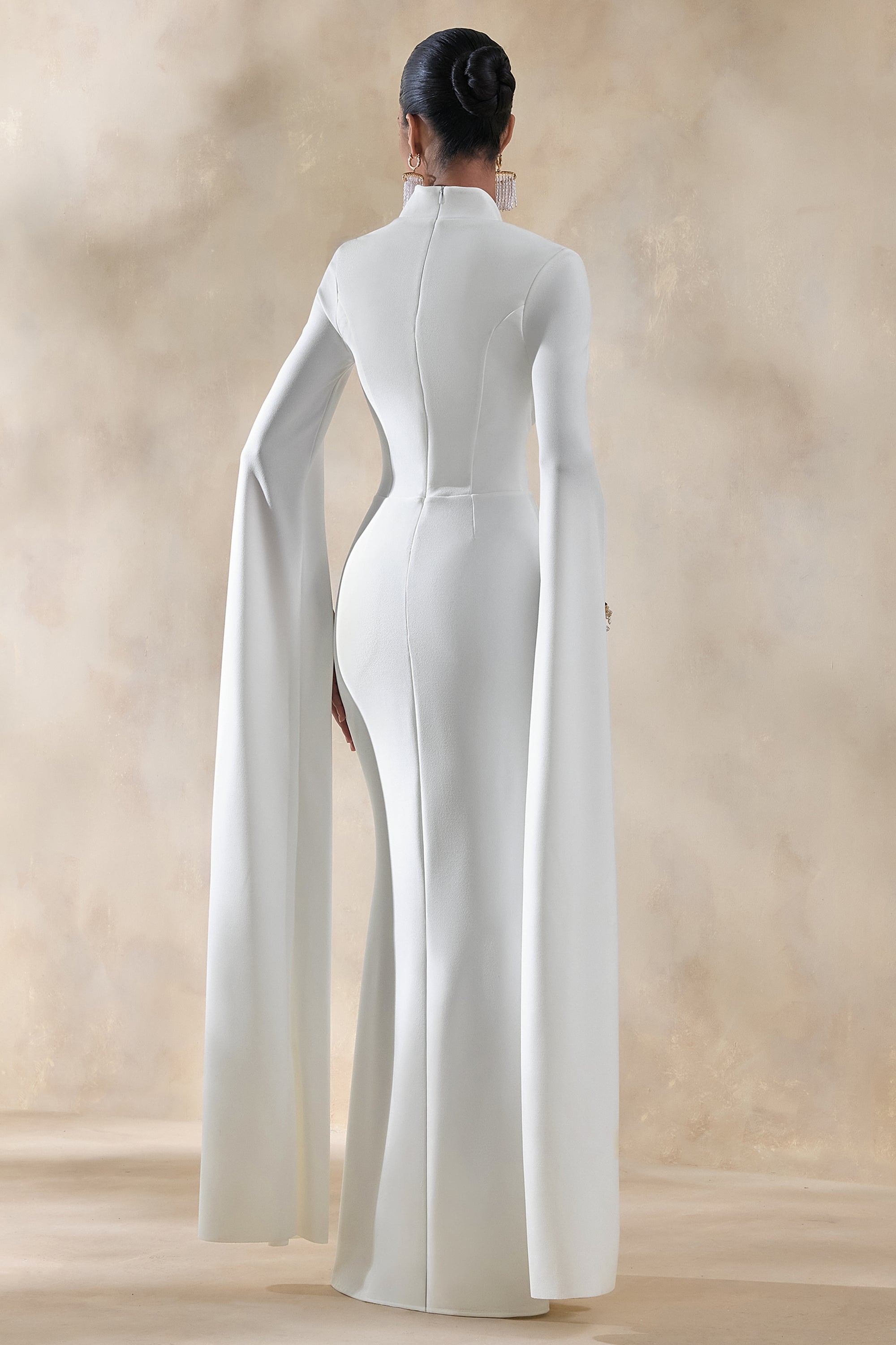 ECM_HR_CL138716110 - Esme | White Square-Neck Maxi Dress With Cape Sleeves 6.jpg