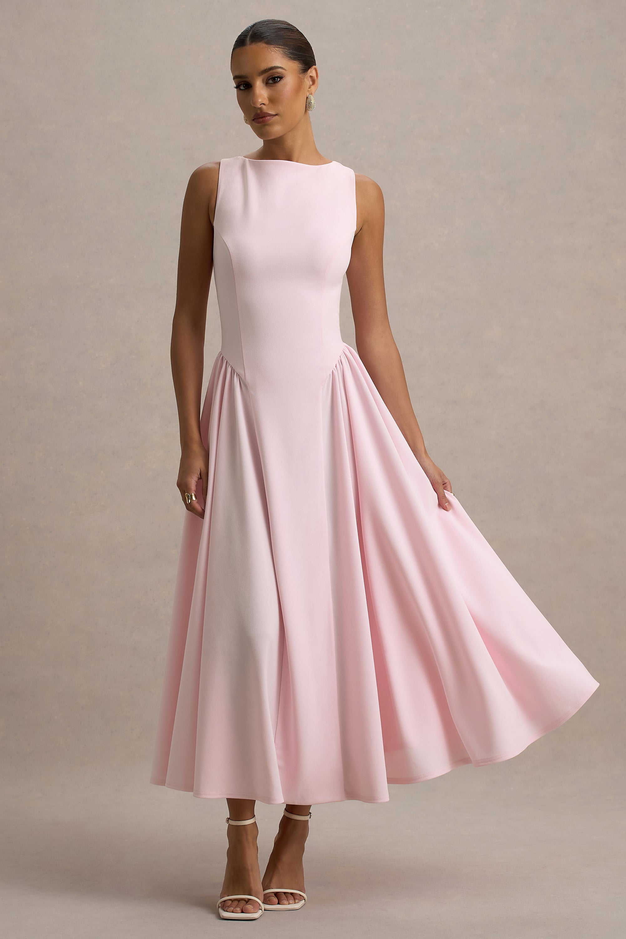 ECM_HR_CL138731081 - Muriel  - Pink Boat-Neck Volume-Hem Midi Dress 5.jpg