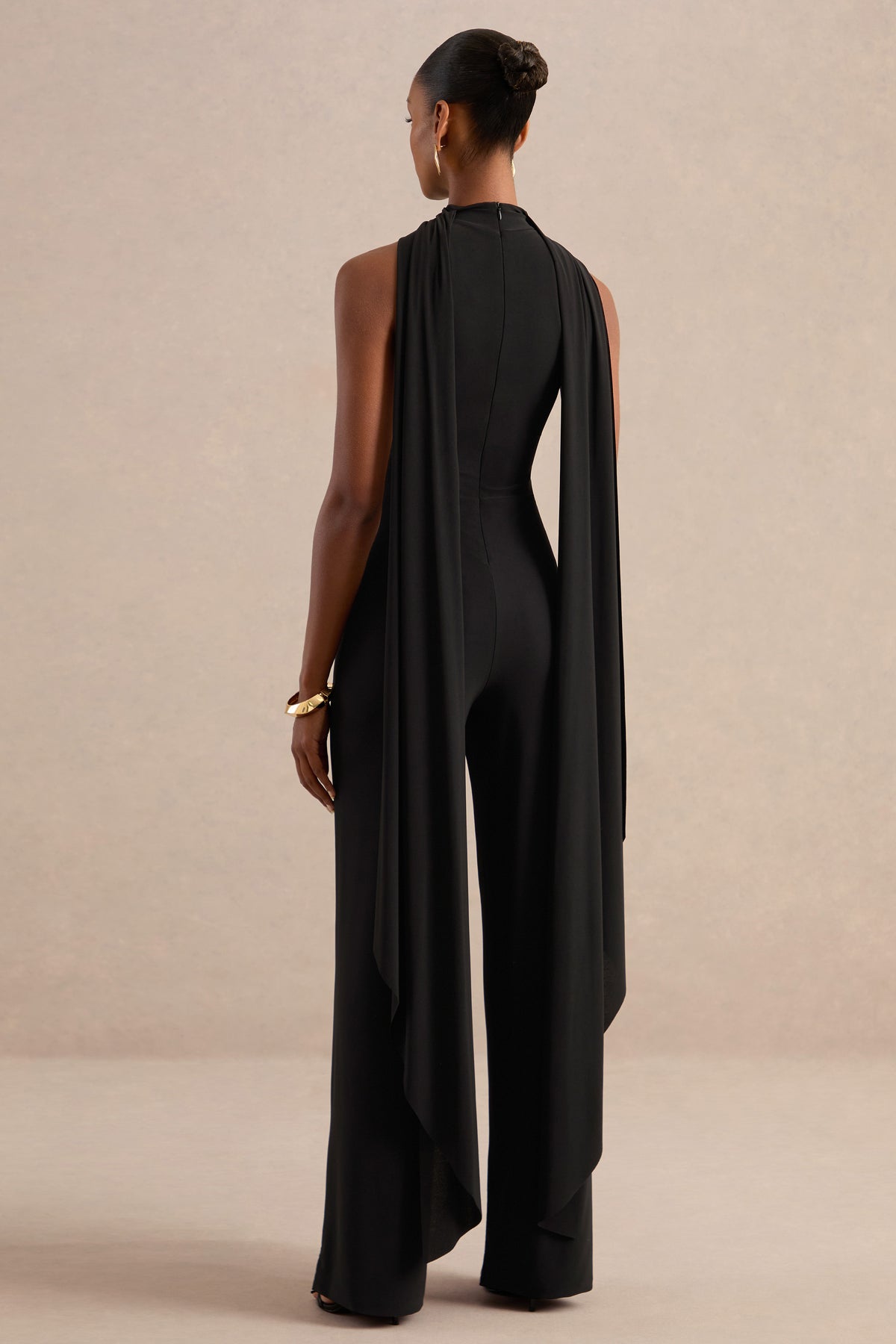 ECM_HR_CL138739001 - Cybelle Black Halter-Neck Jumpsuit With Cape Detail5.jpg