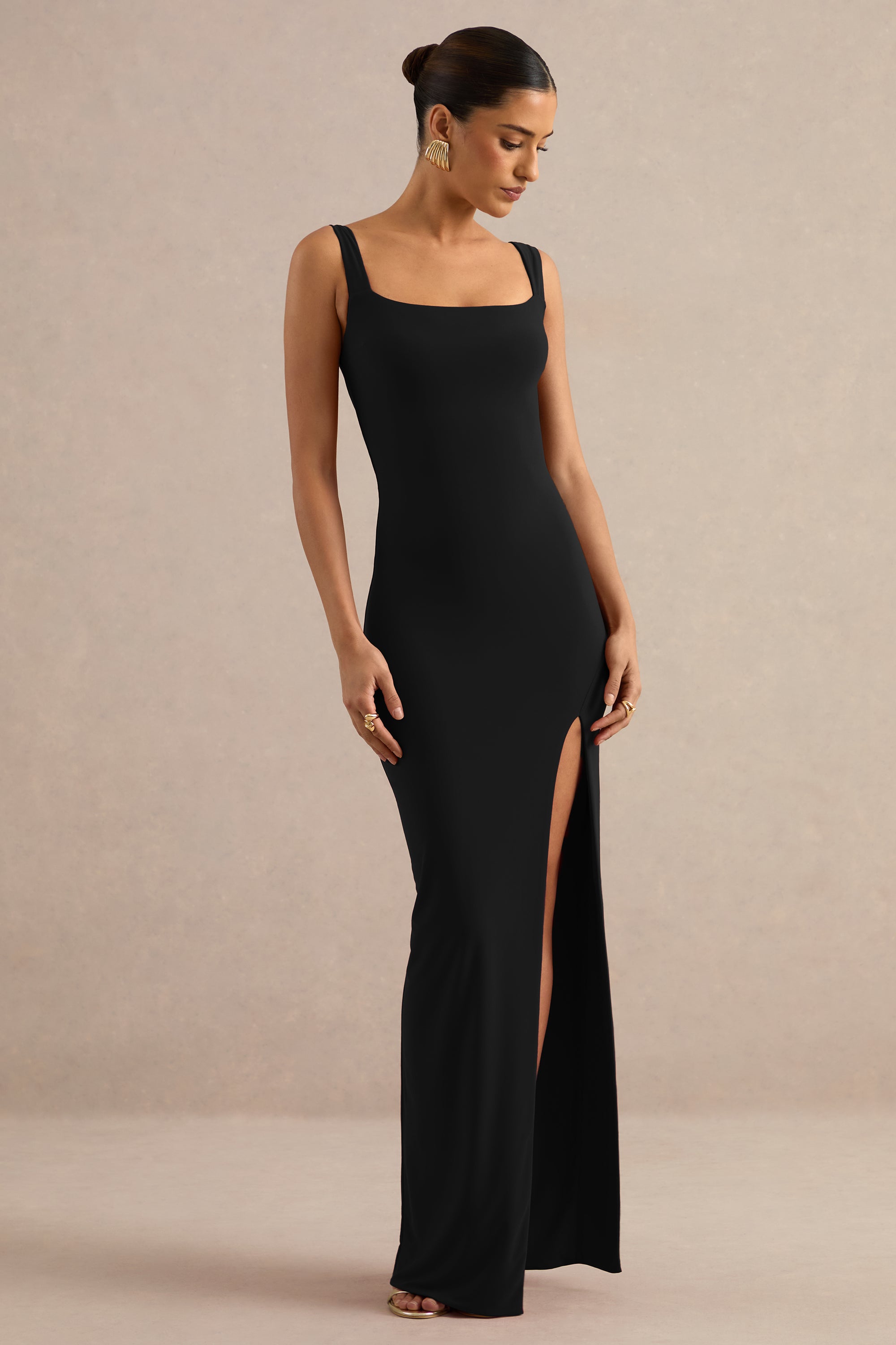 ECM_HR_CL138755001 - Josiane _ Black Square-Neck Maxi Dress With Front Split2.jpg