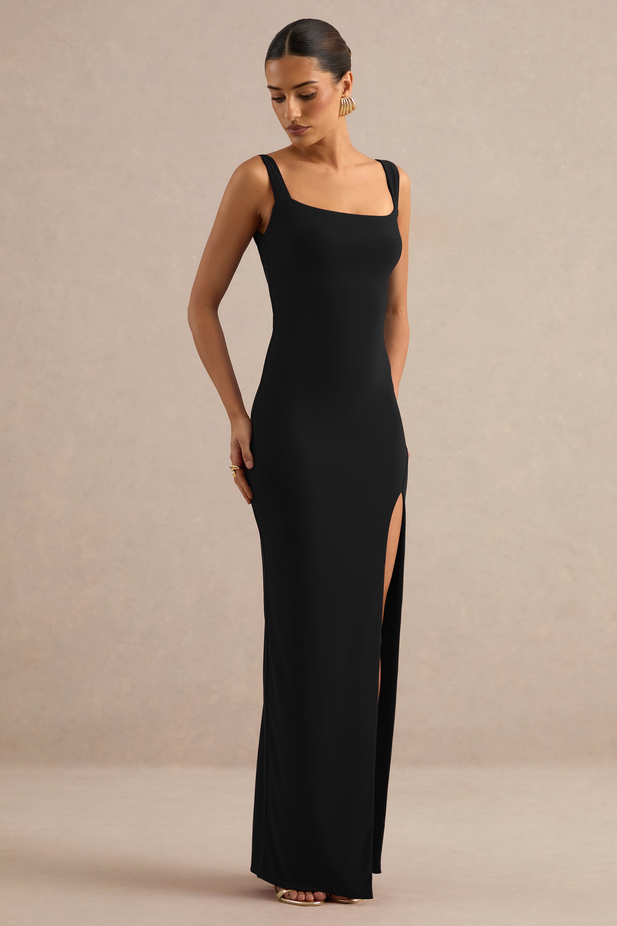 ECM_HR_CL138755001 - Josiane _ Black Square-Neck Maxi Dress With Front Split3.jpg