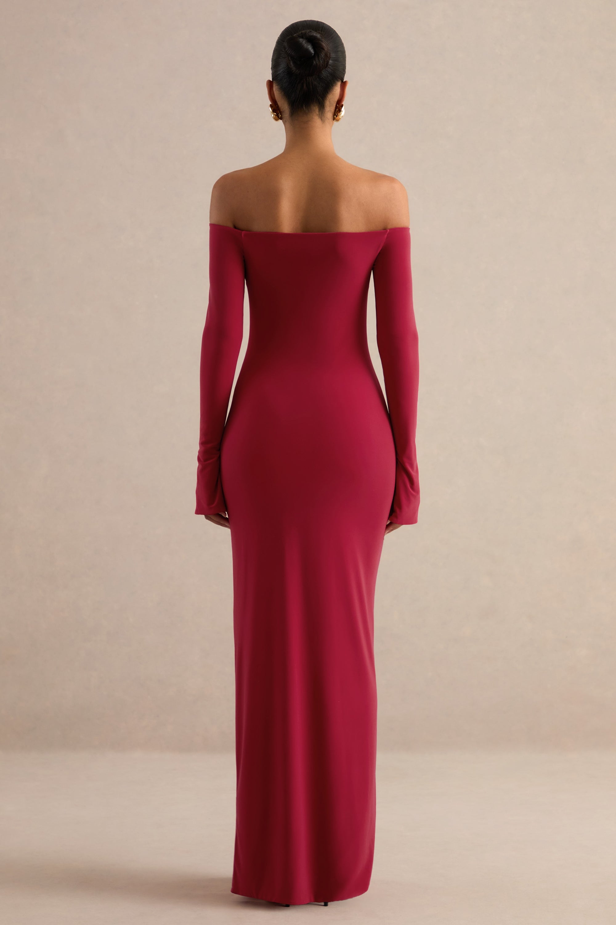 ECM_HR_CL138767100 - Liviae _ Red Bardot-Neck Maxi Dress With Bell Sleeves And Front Split 5.jpg
