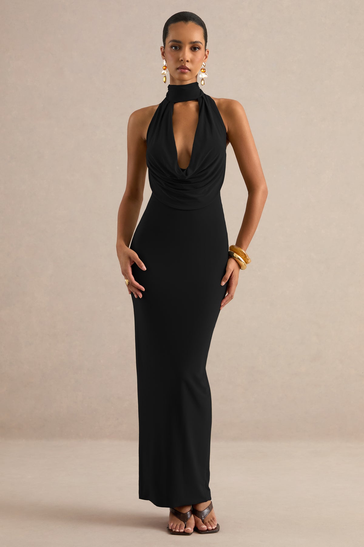 ECM_HR_CL138768001 - Lucianae _ Black Cowl Plunge-Neck Maxi Dress With Collar Detail0.jpg