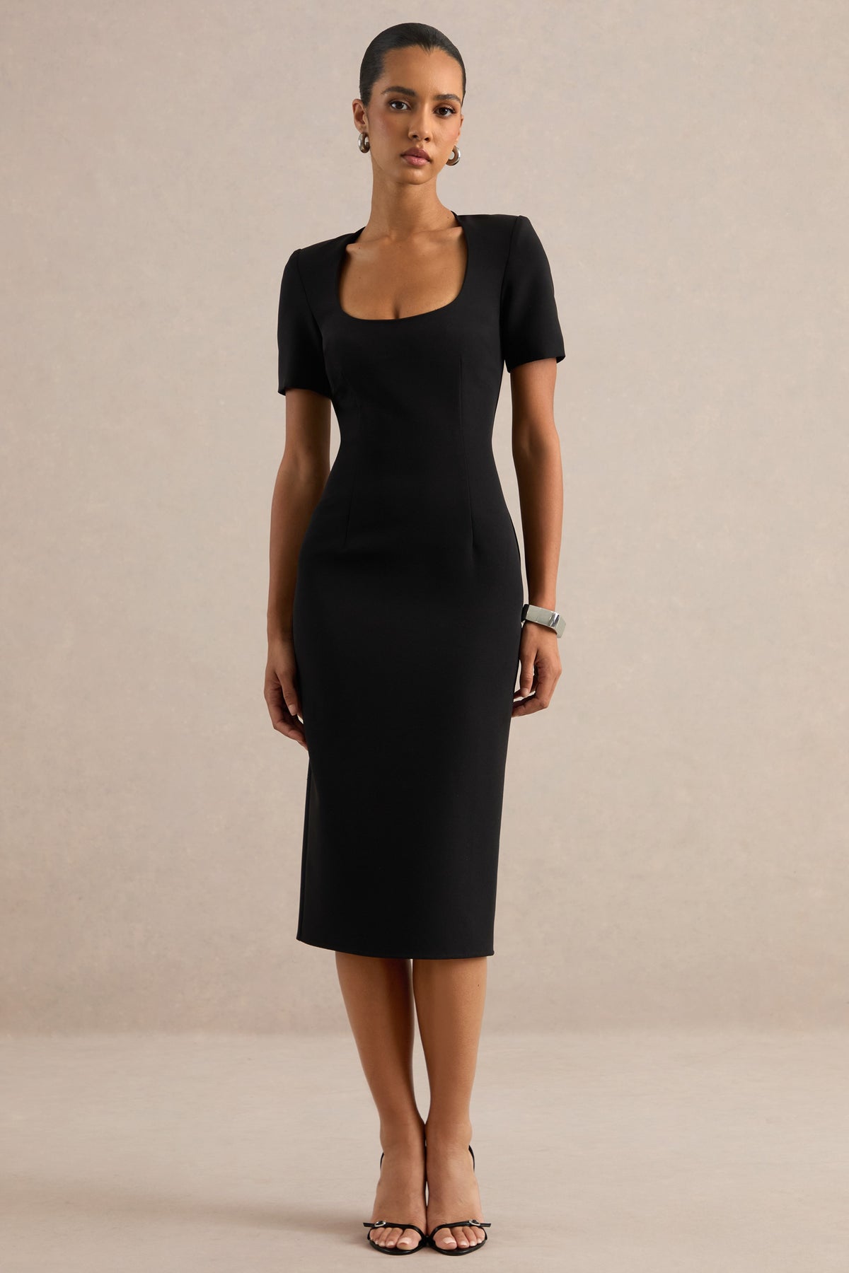 ECM_HR_CL138777001 - Elisiae | Black Scoop-Neck Midi Dress 0.jpg