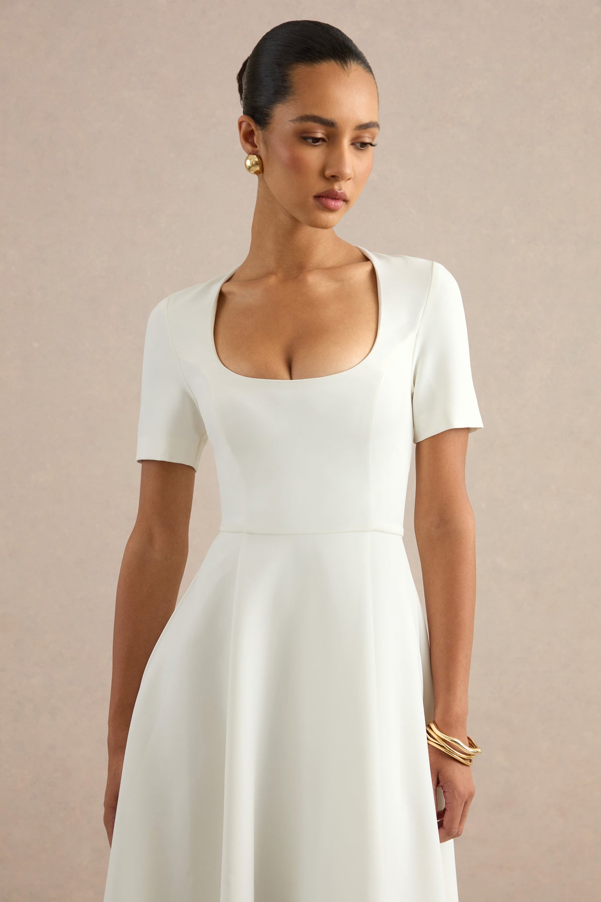 ECM_HR_CL138778111 - Emalina _ Cream Scoop-Neck Skater Midi Dress 3.jpg