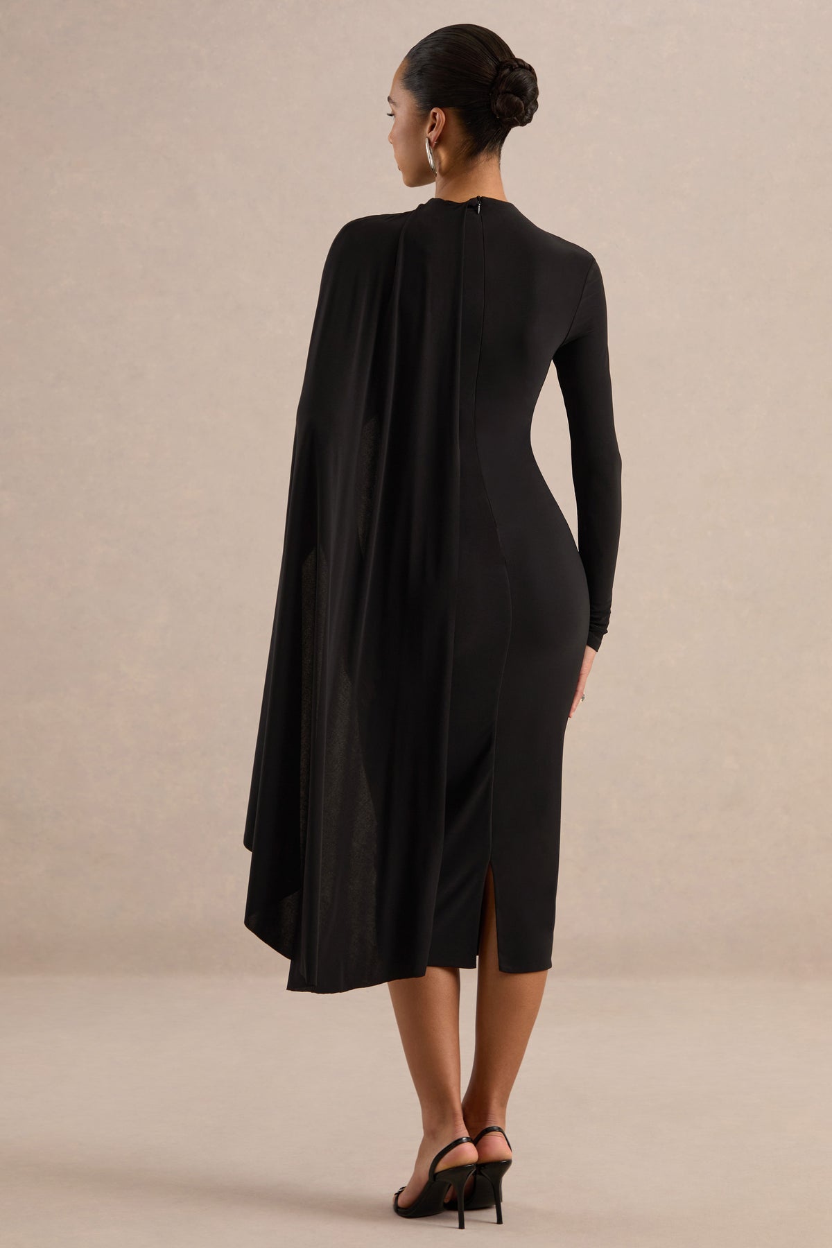 ECM_HR_CL138827001 - Verella Black Round-Neck Midi Dress With Cape Sleeve5.jpg