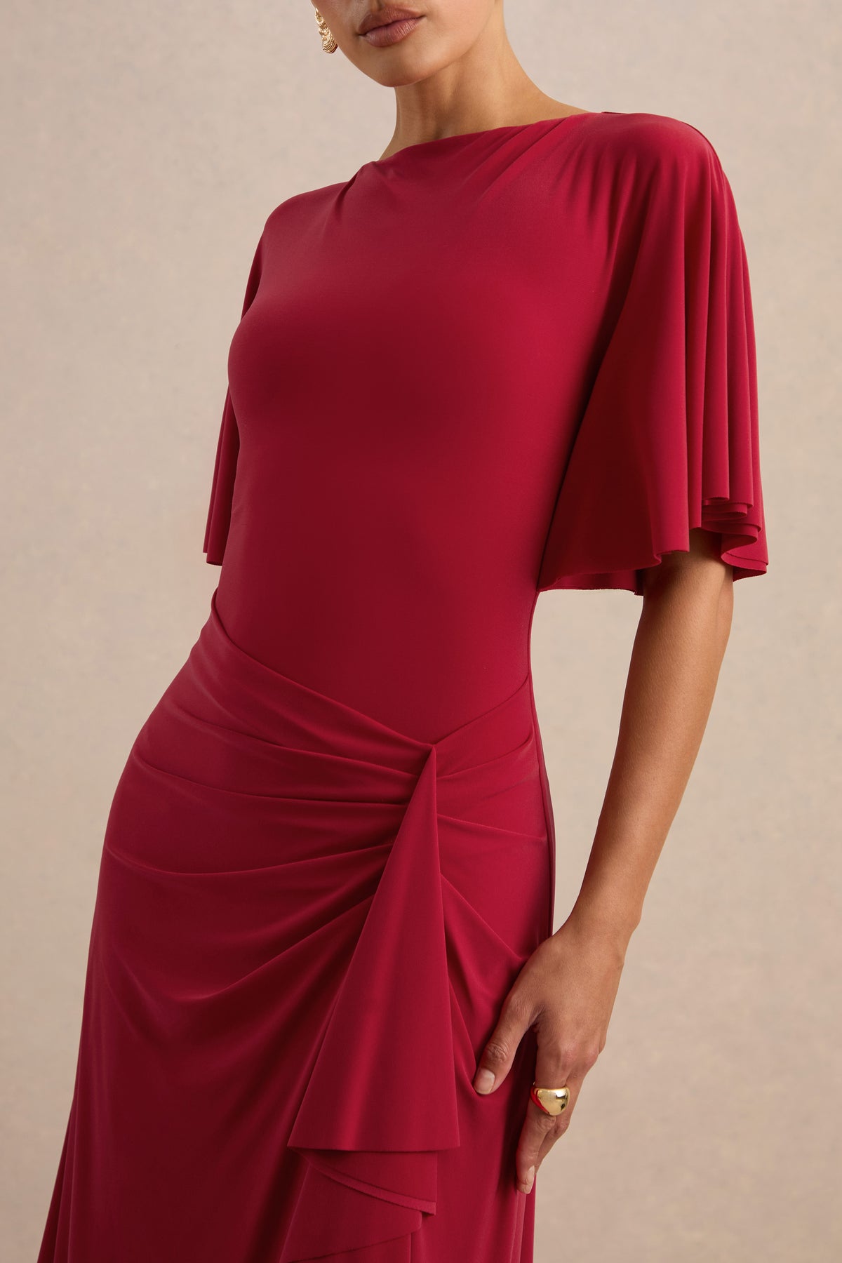 ECM_HR_CL138839100 - Elettra Red Cape Short Sleeve Boat Neck Maxi Dress3.jpg
