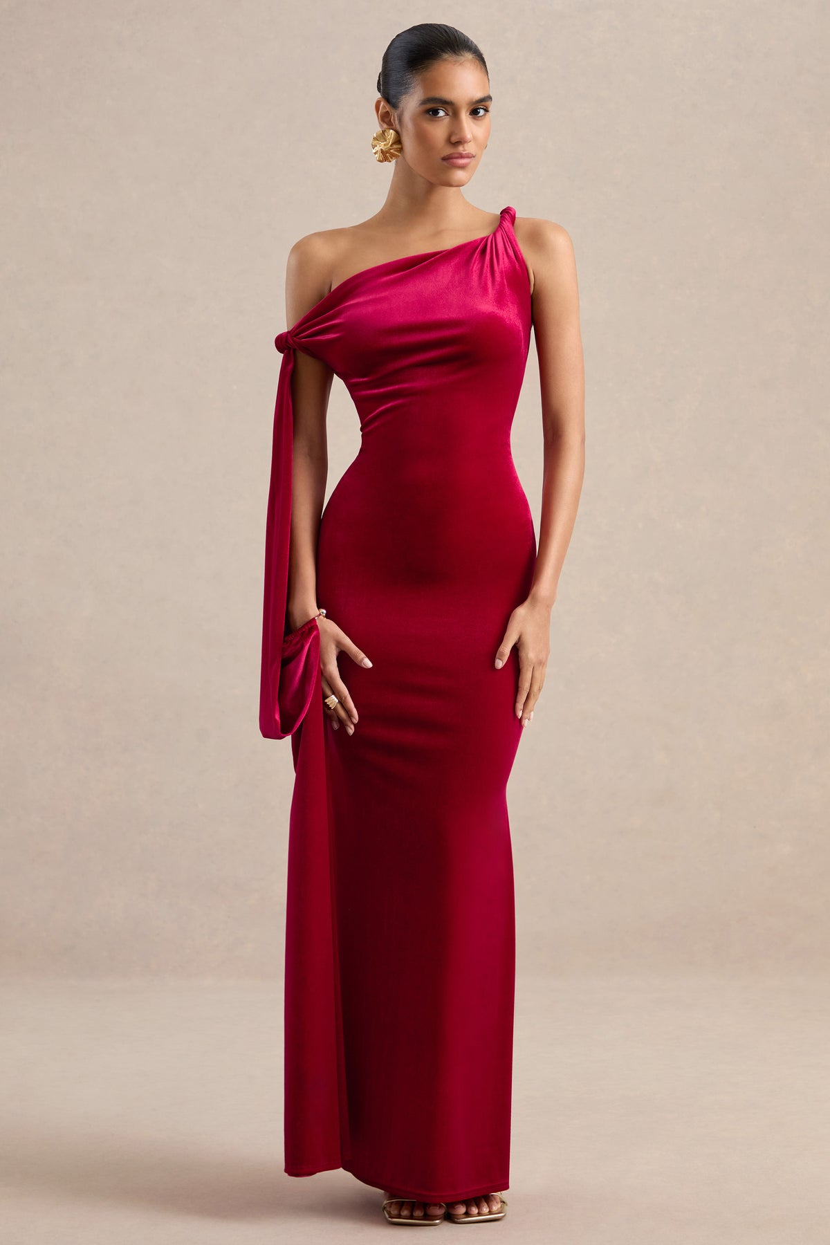 ECM_HR_CL138912100 - Blakely - Red Velvet Twist One Shoulder Maxi Dress With Sash And Cuff Trim0.jpg