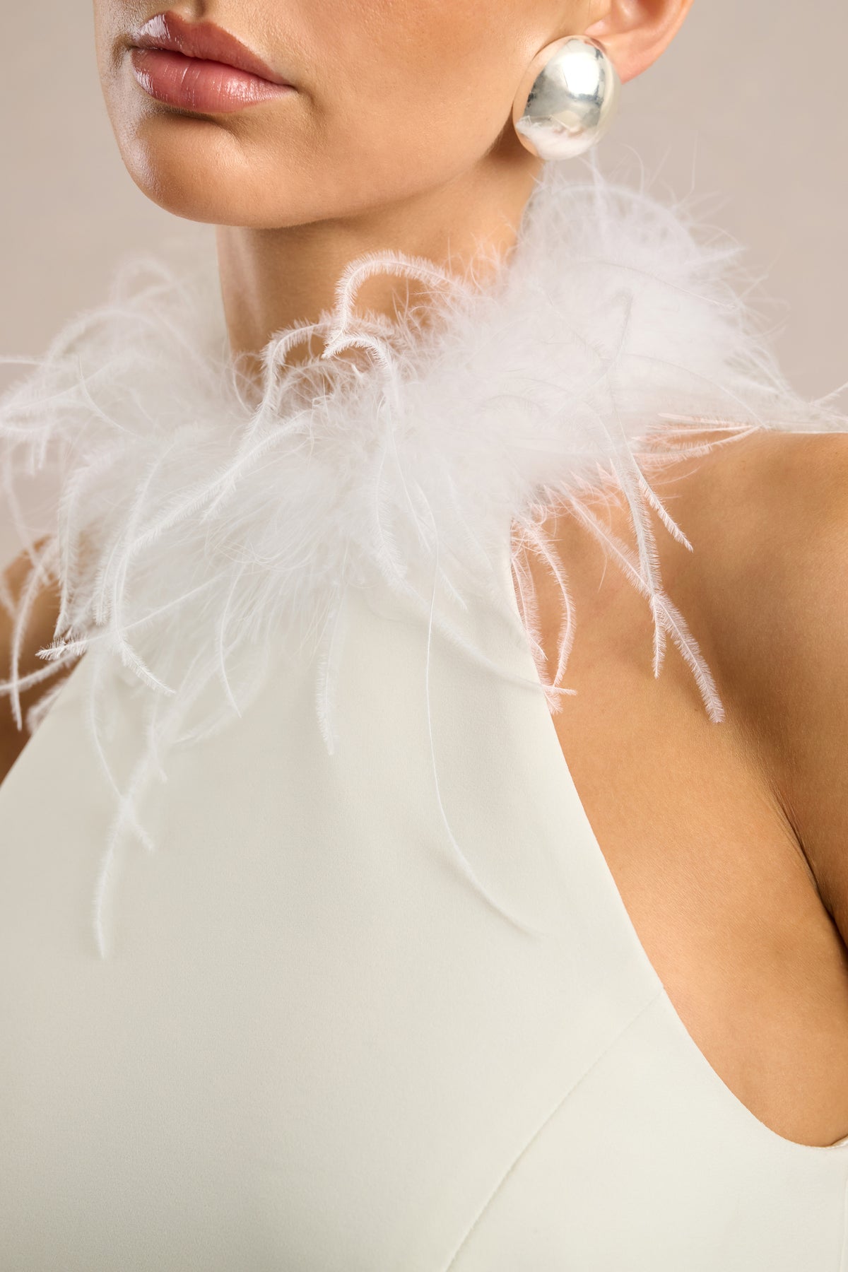 ECM_HR_CL139185110 - Vela - White High Neck Mini Dress With Feather Detailing4.jpg