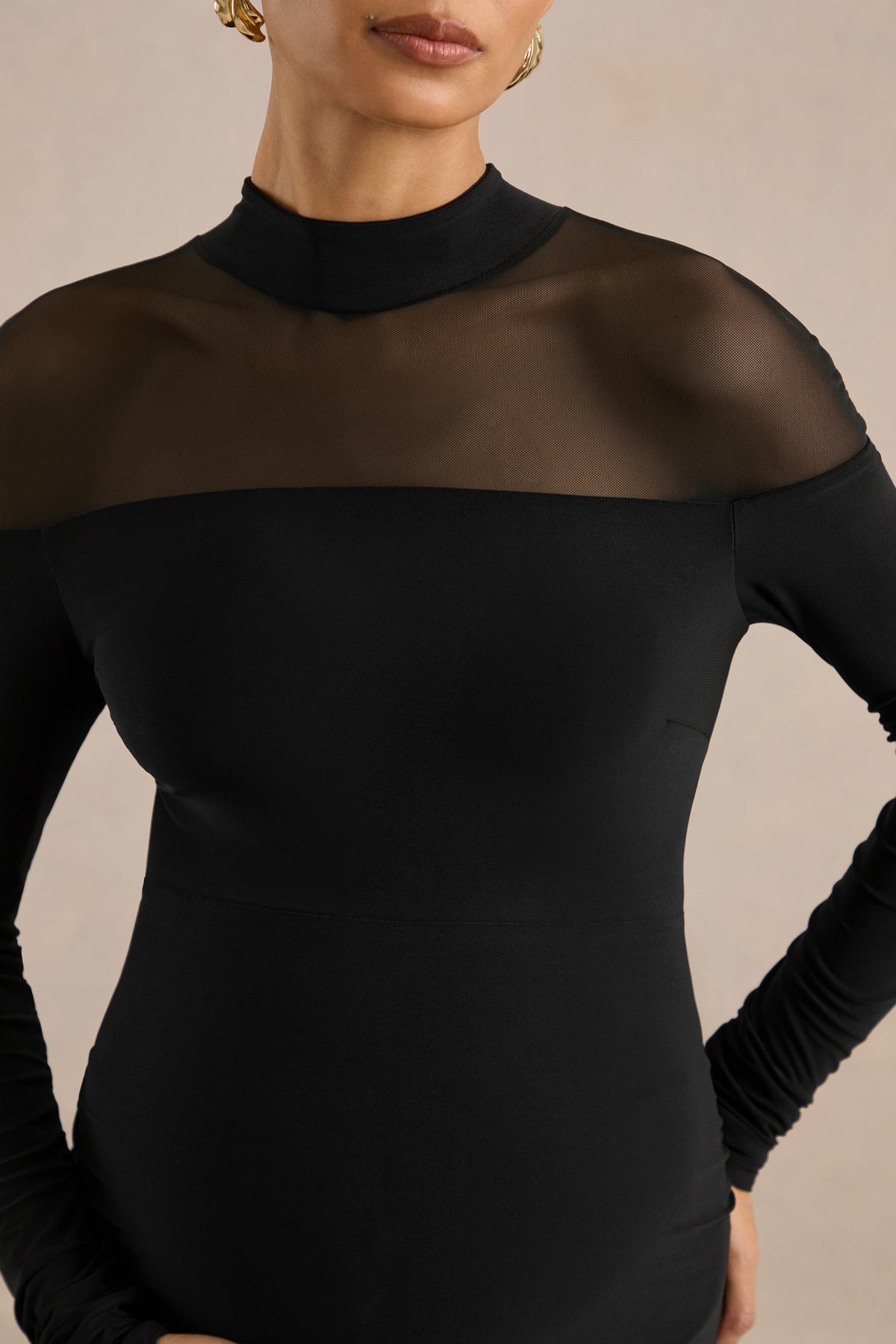ECM_HR_CL139445001 - Caelenia _ Black Jersey High Neck Long Sleeve Maternity Maxi Dress With Sheer Mesh Detailing4.jpg
